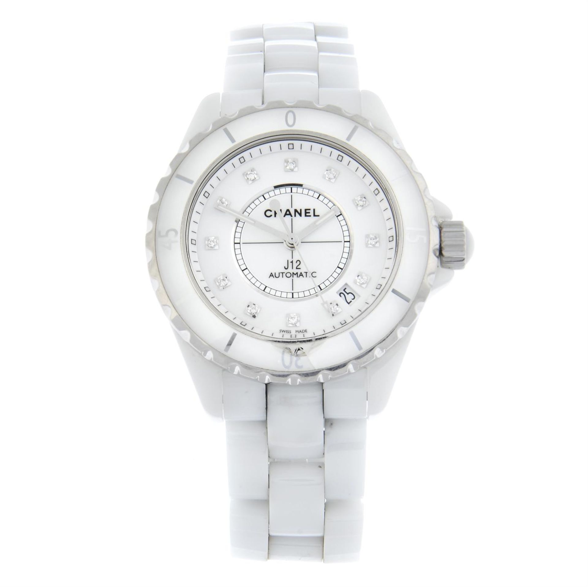 CHANEL - a ceramic J12 bracelet watch, 39mm.