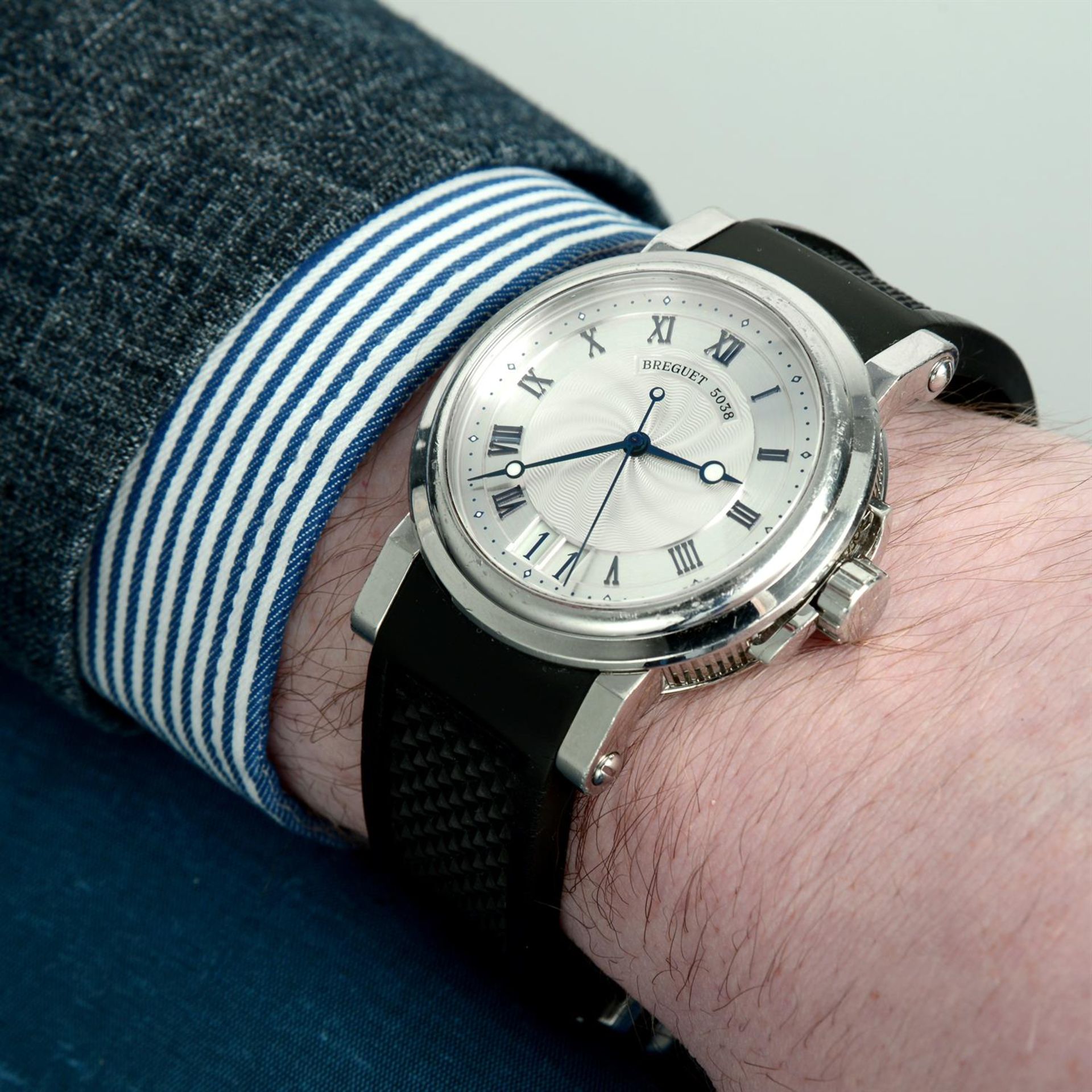BREGUET - a stainless steel Marine wrist watch, 40mm. - Image 6 of 6