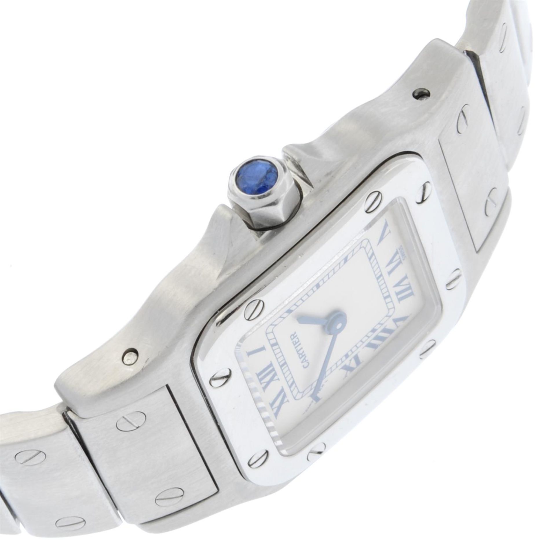 CARTIER - a stainless steel Santos bracelet watch, 24mm. - Image 3 of 6