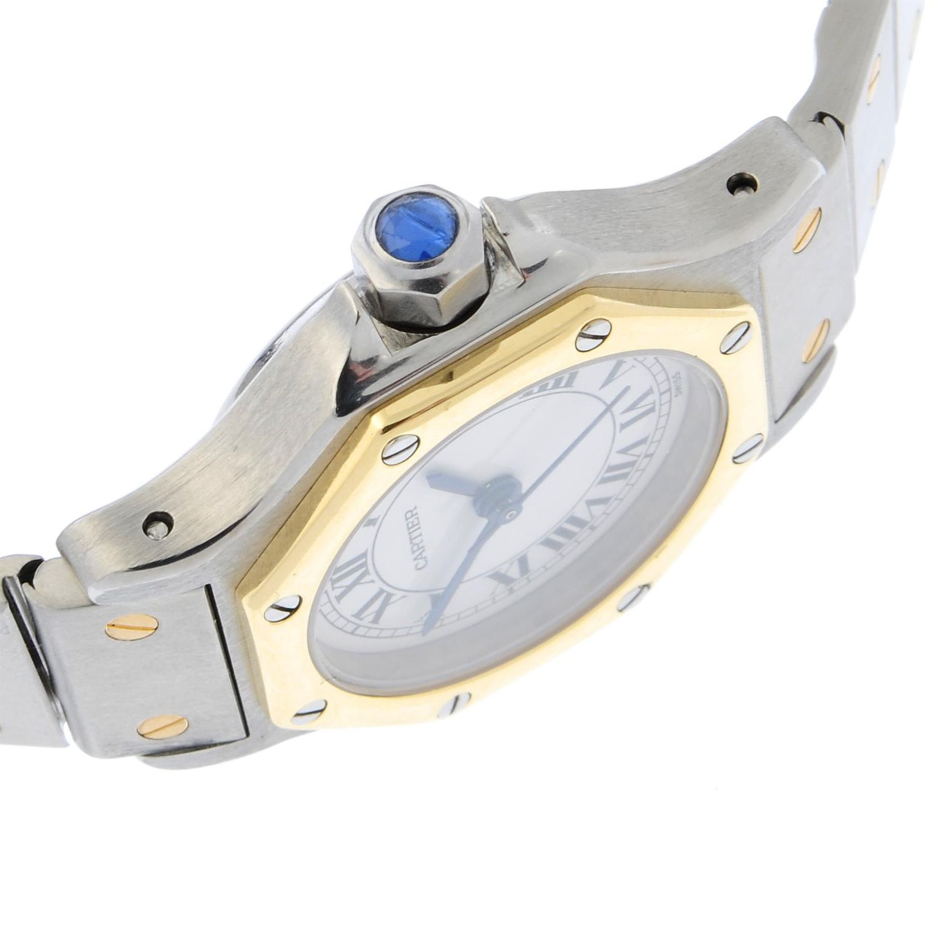 CARTIER - a bi-metal Santos Octagon bracelet watch - Image 3 of 5