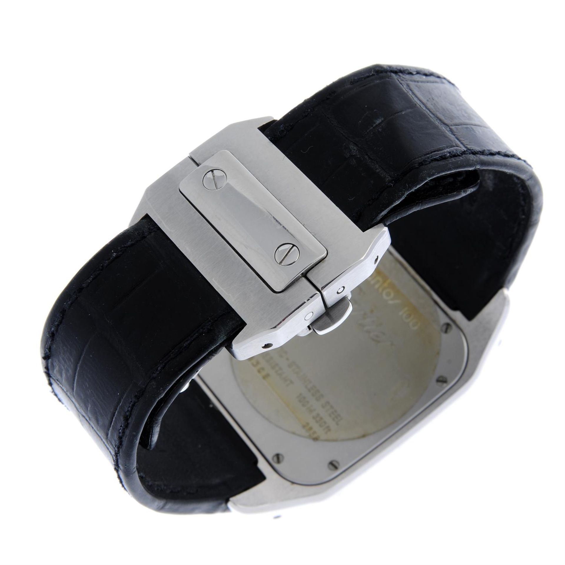 CARTIER - a diamond set stainless steel Santos 100 wrist watch, 38mm x 38mm. - Image 2 of 6