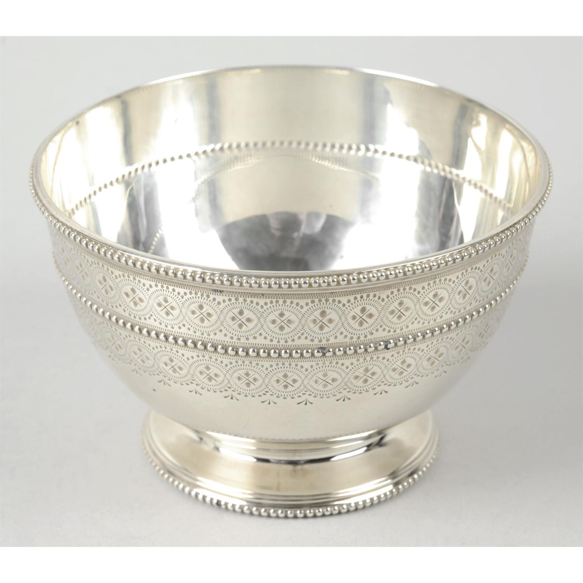 A mid-Victorian silver pedestal bowl.