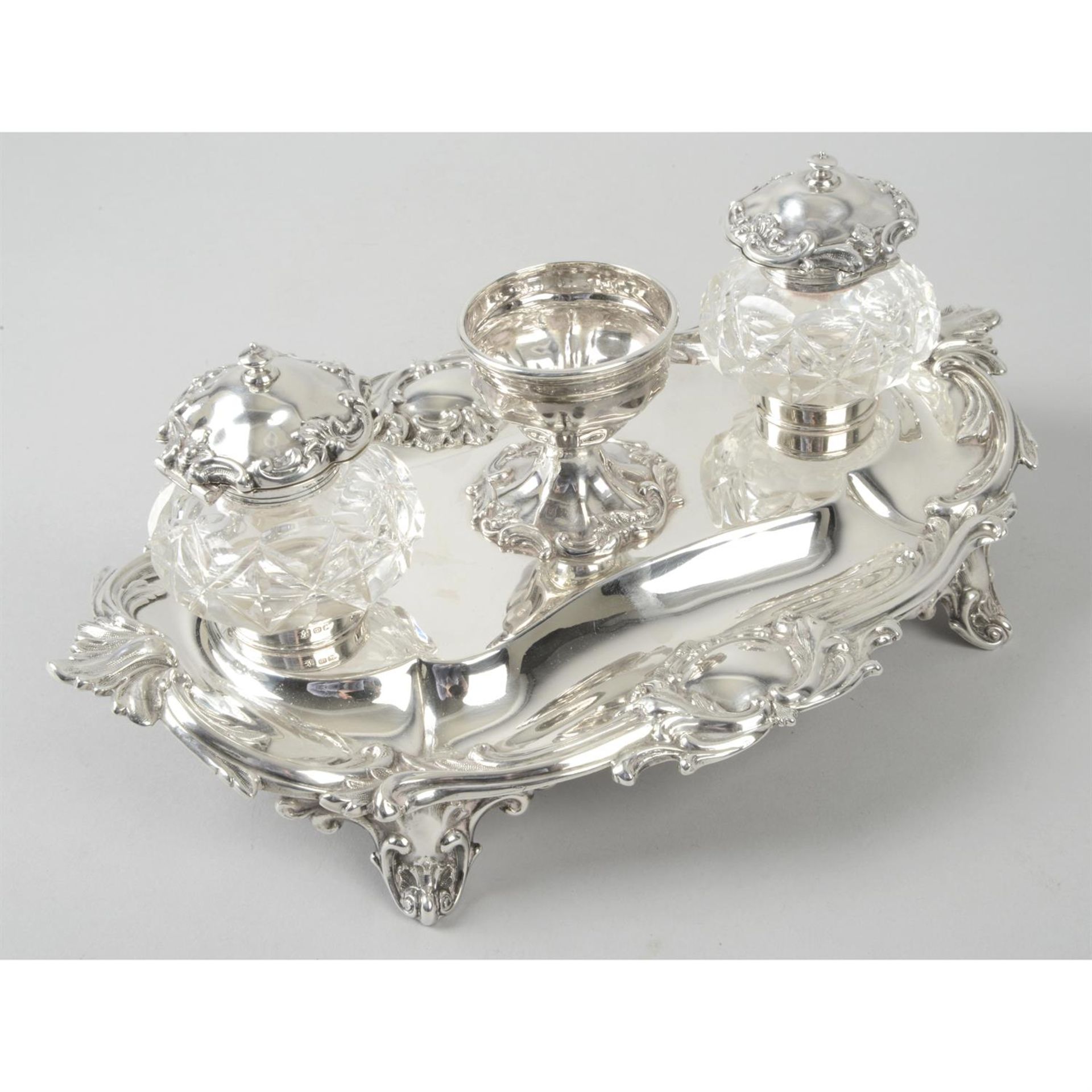A mid-Victorian silver inkstand. - Image 2 of 4