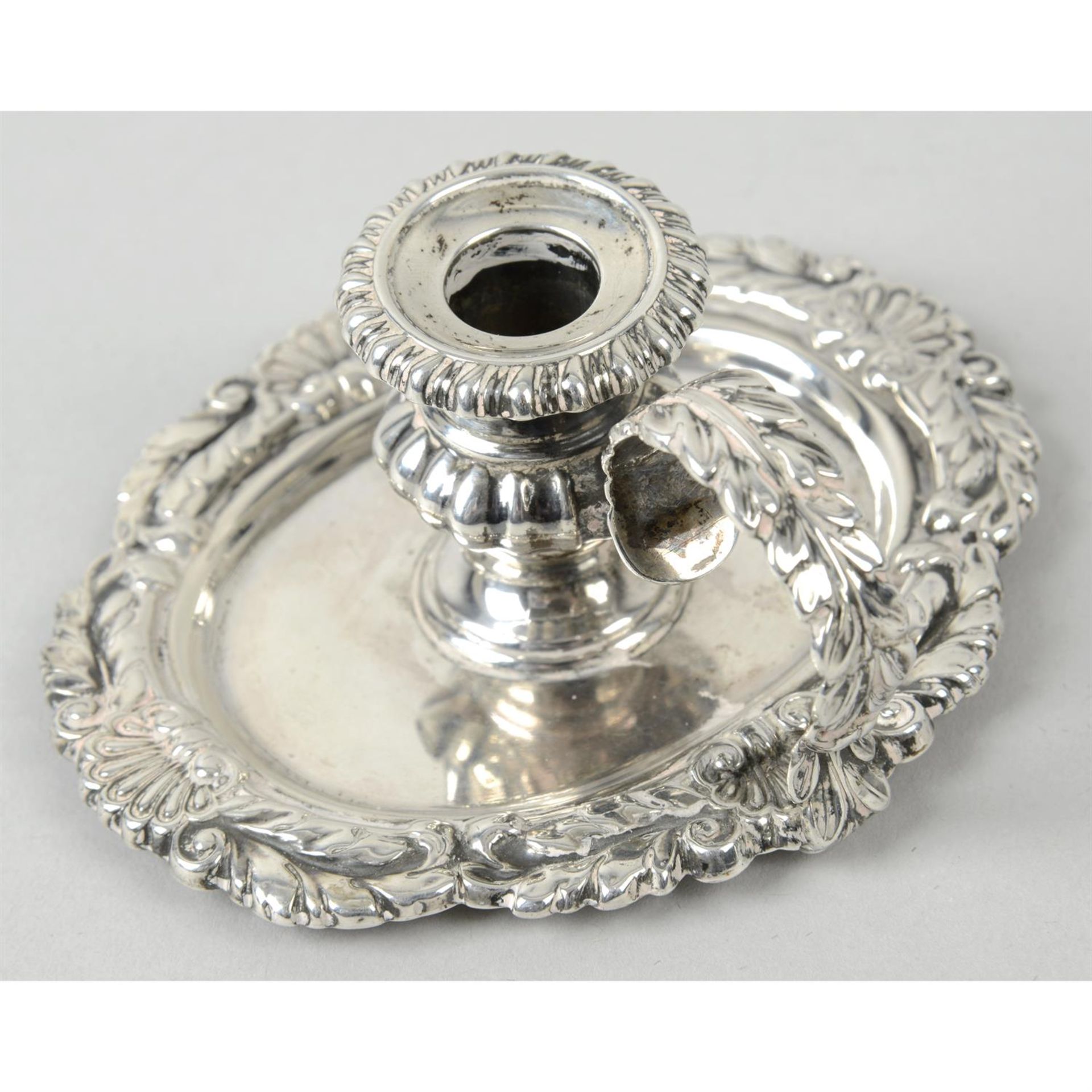 A late George III silver small chamberstick and snuffer. - Image 2 of 4