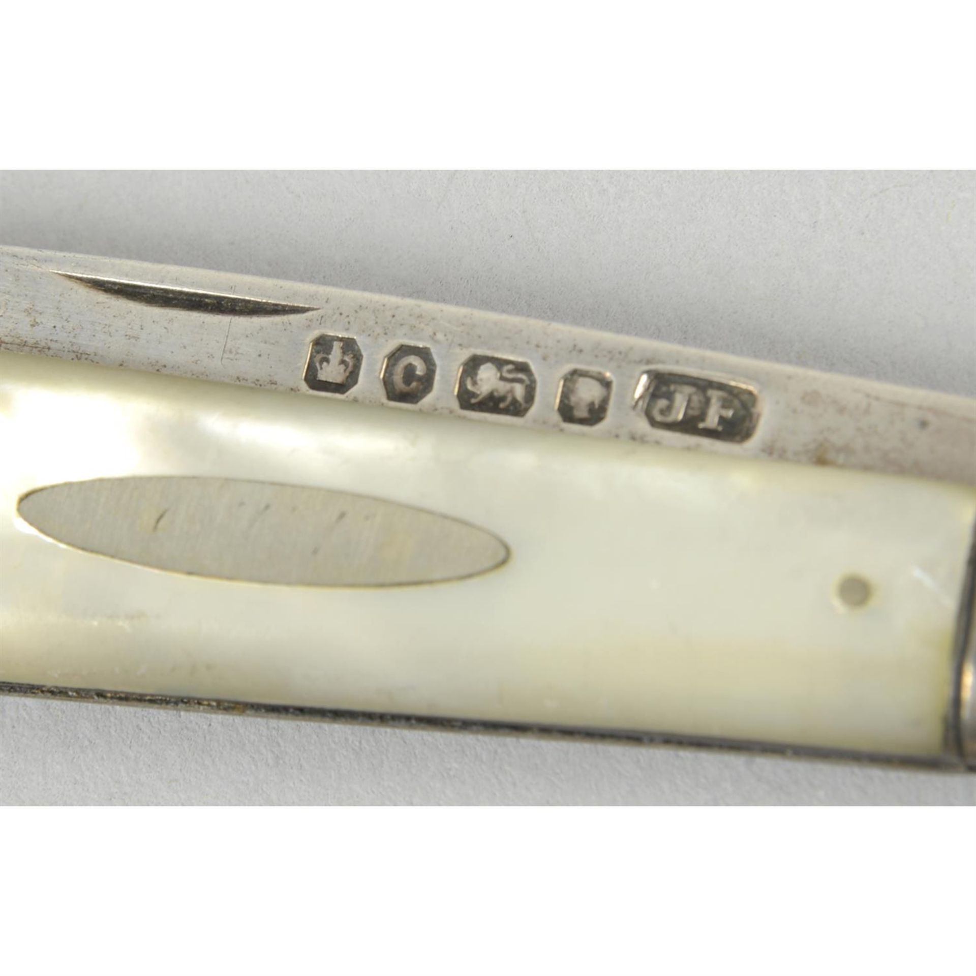 A Victorian silver mounted pen knife, two silver compact mirrors and a Swiss army knife; together - Image 2 of 4