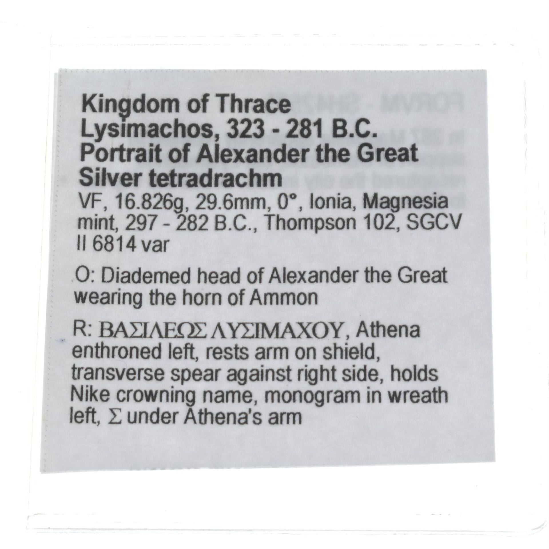Ancient Greece, Macedon, Lysimachos (323-281 BC) or later, Tetradrachms (2). - Image 3 of 3