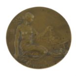 Belgium, Brussels port works 1909, bronze medal by J Lecroart