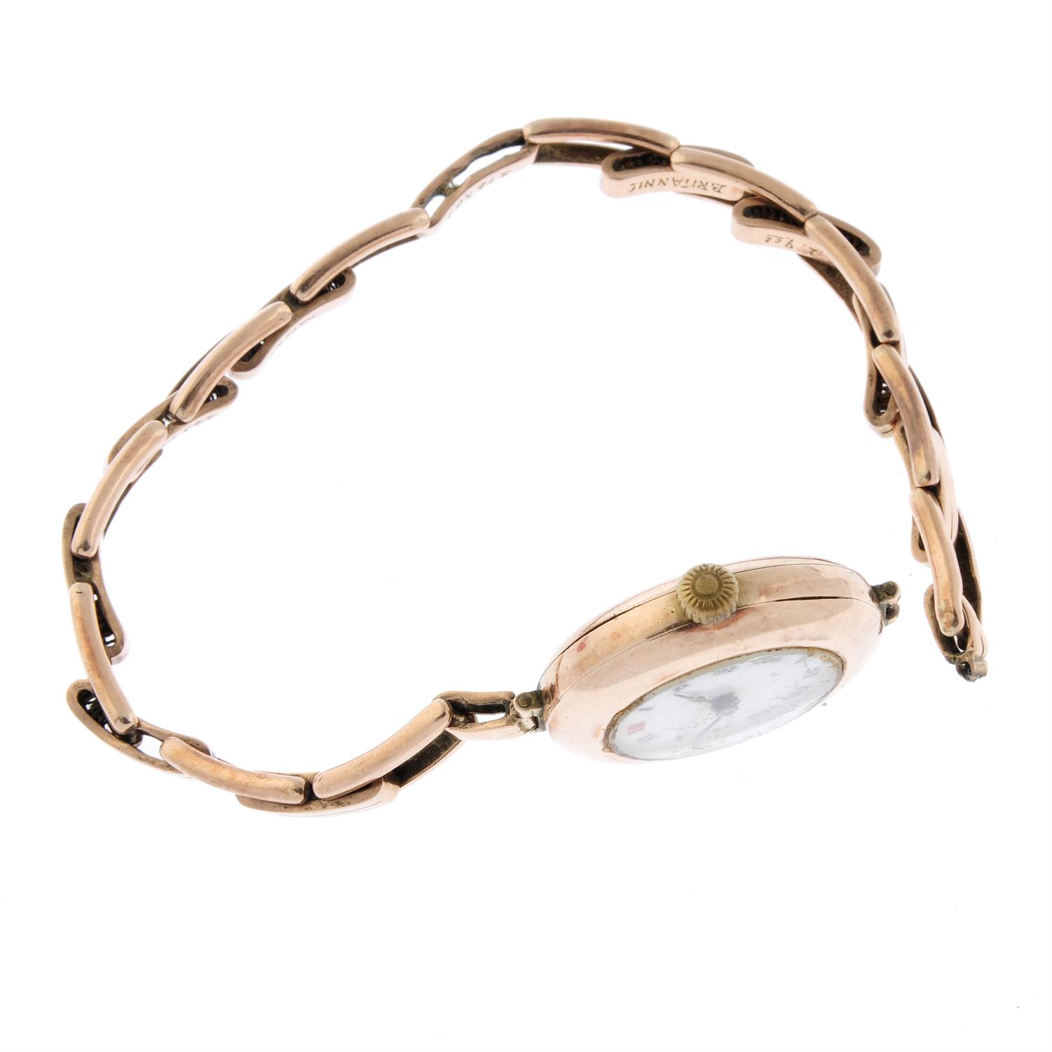 ROLEX - a 9ct rose gold trench style bracelet watch, 26mm. - Image 3 of 4