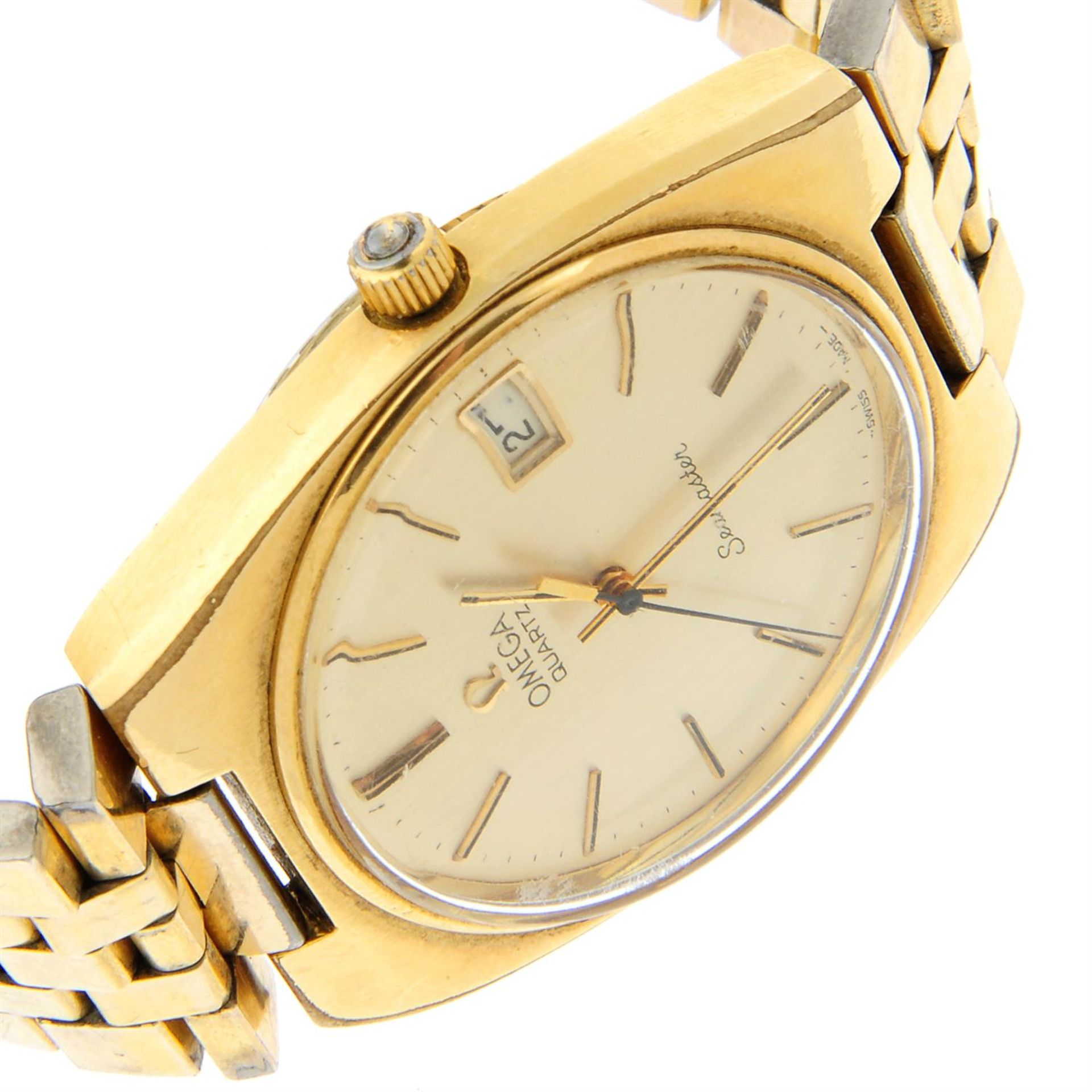 OMEGA - a gold plated Seamaster bracelet watch, 34mm. - Image 3 of 4