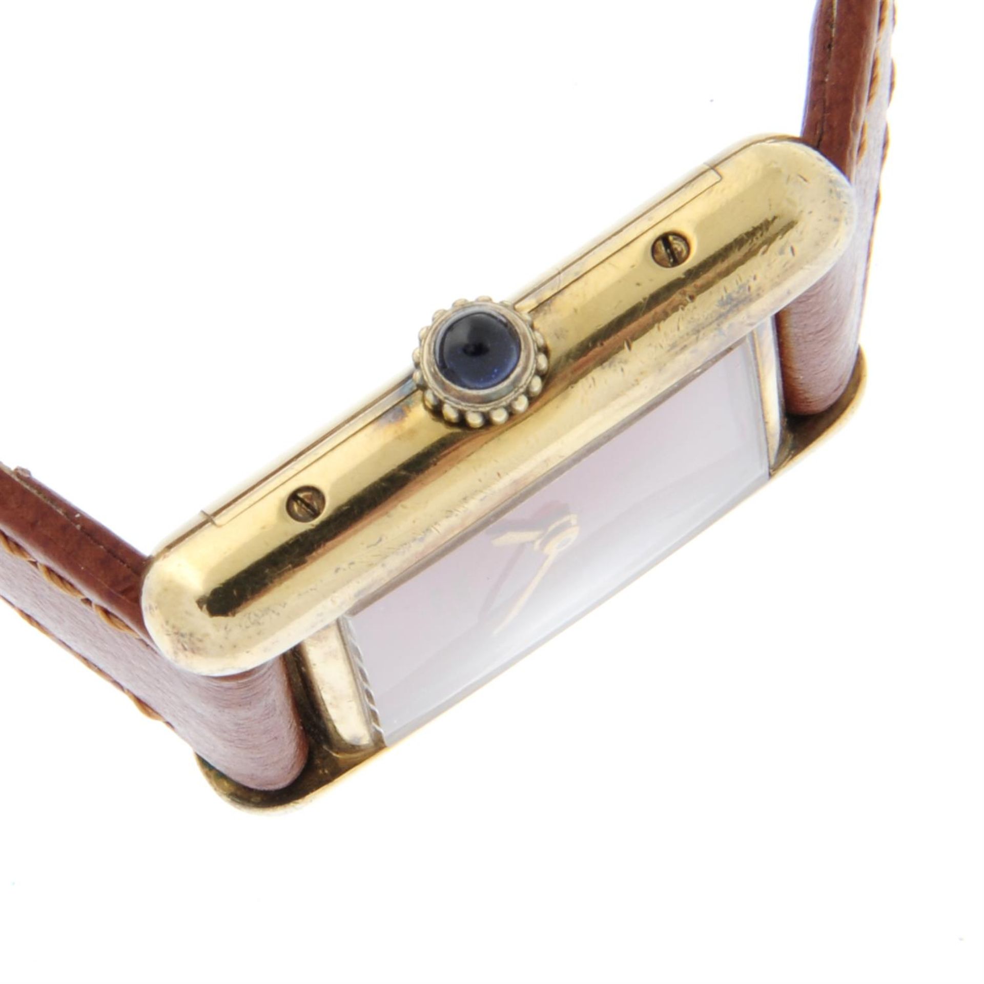 CARTIER - a gold plated silver Must de Cartier wrist watch, 20mm. - Image 3 of 4