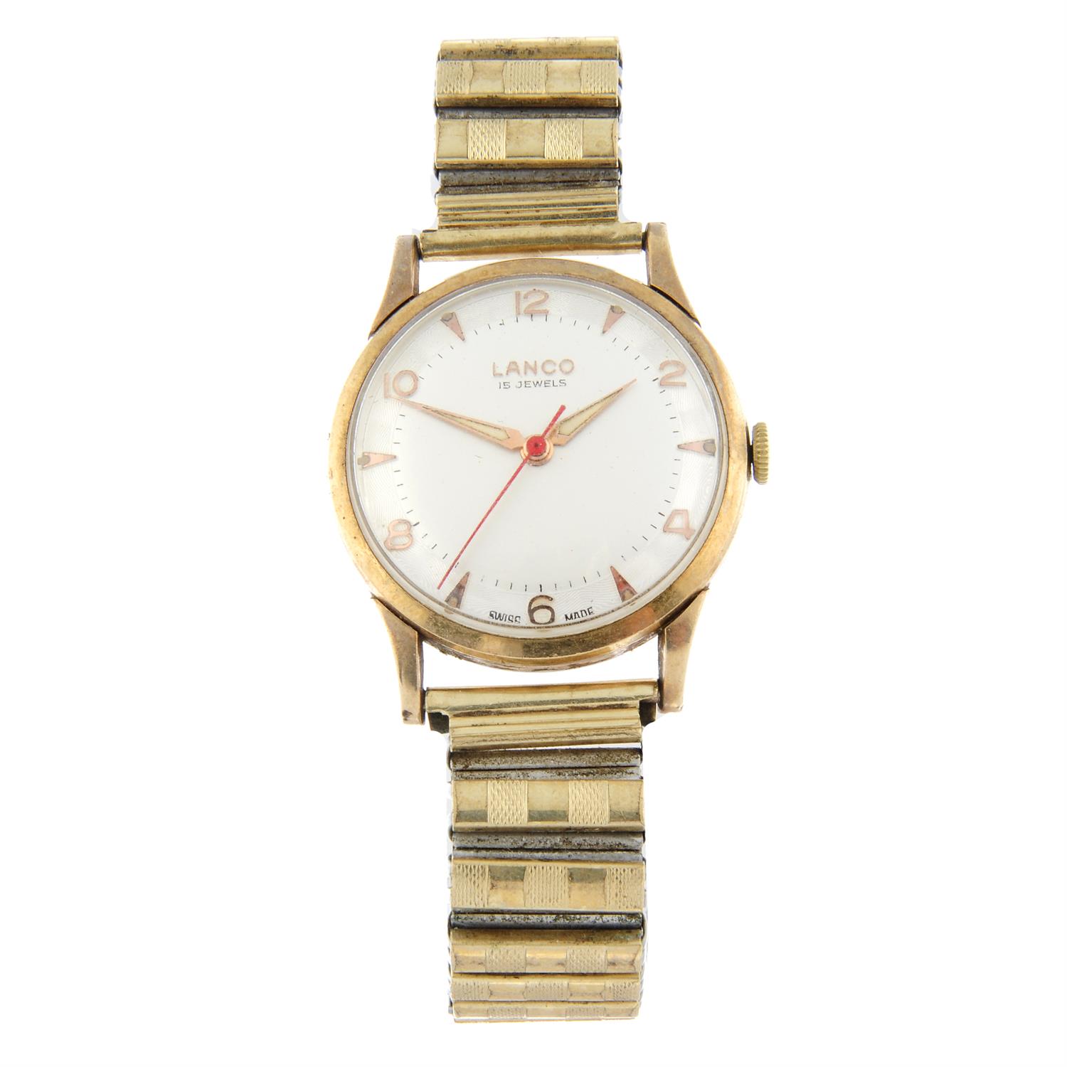 LANCO - a 9ct yellow gold bracelet watch, 32mm.