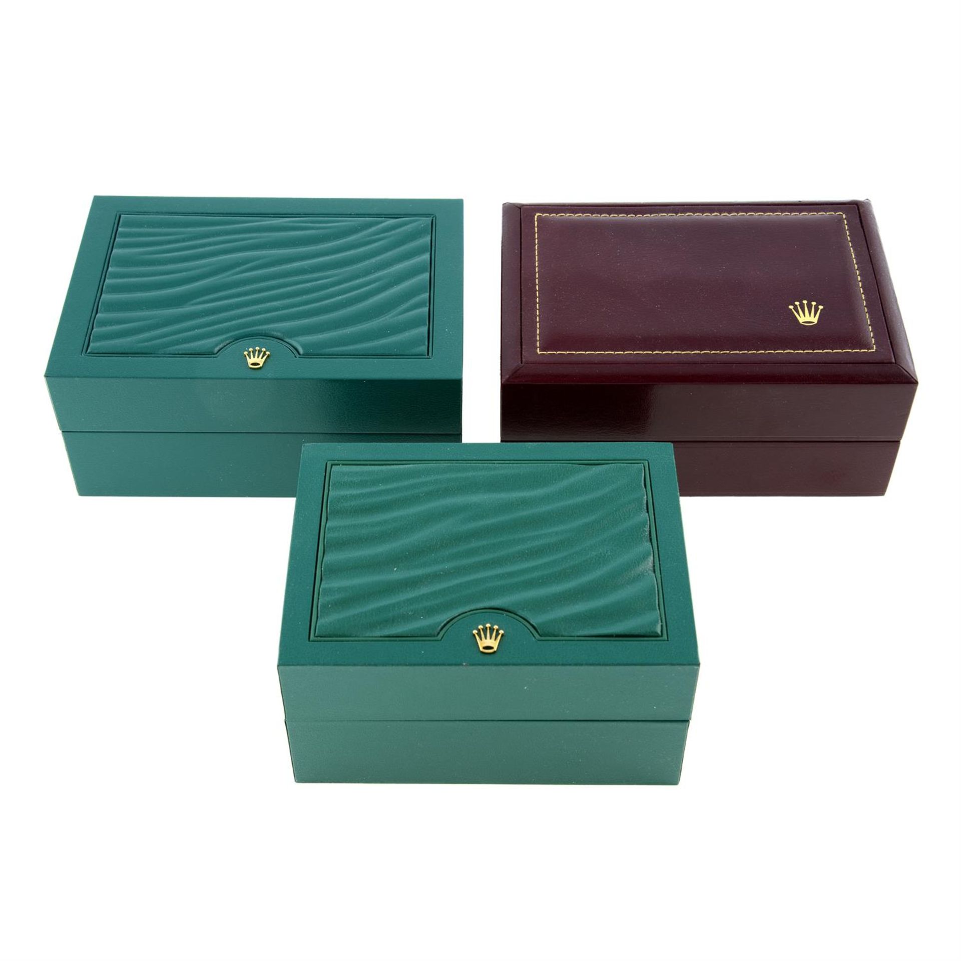 ROLEX - a group of three watch boxes.