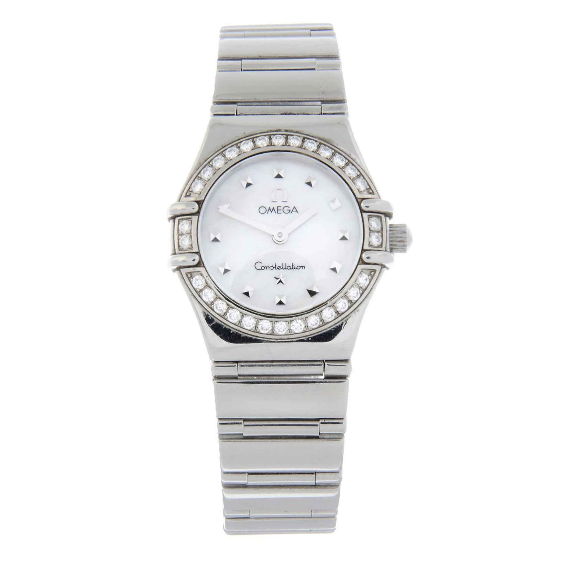 OMEGA - a factory diamond set stainless steel Constellation bracelet watch, 22mm.
