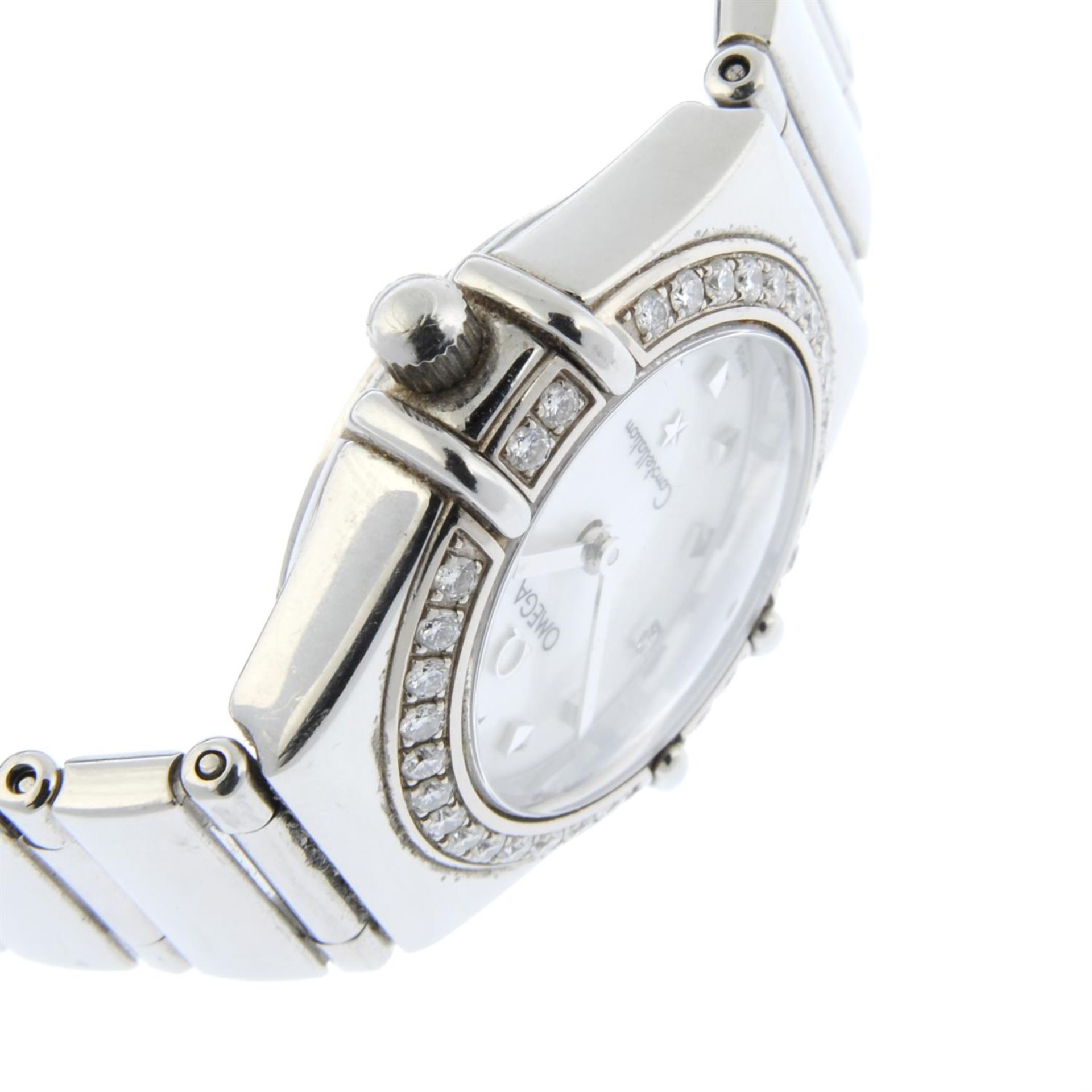 OMEGA - a factory diamond set stainless steel Constellation bracelet watch, 22mm. - Image 3 of 4