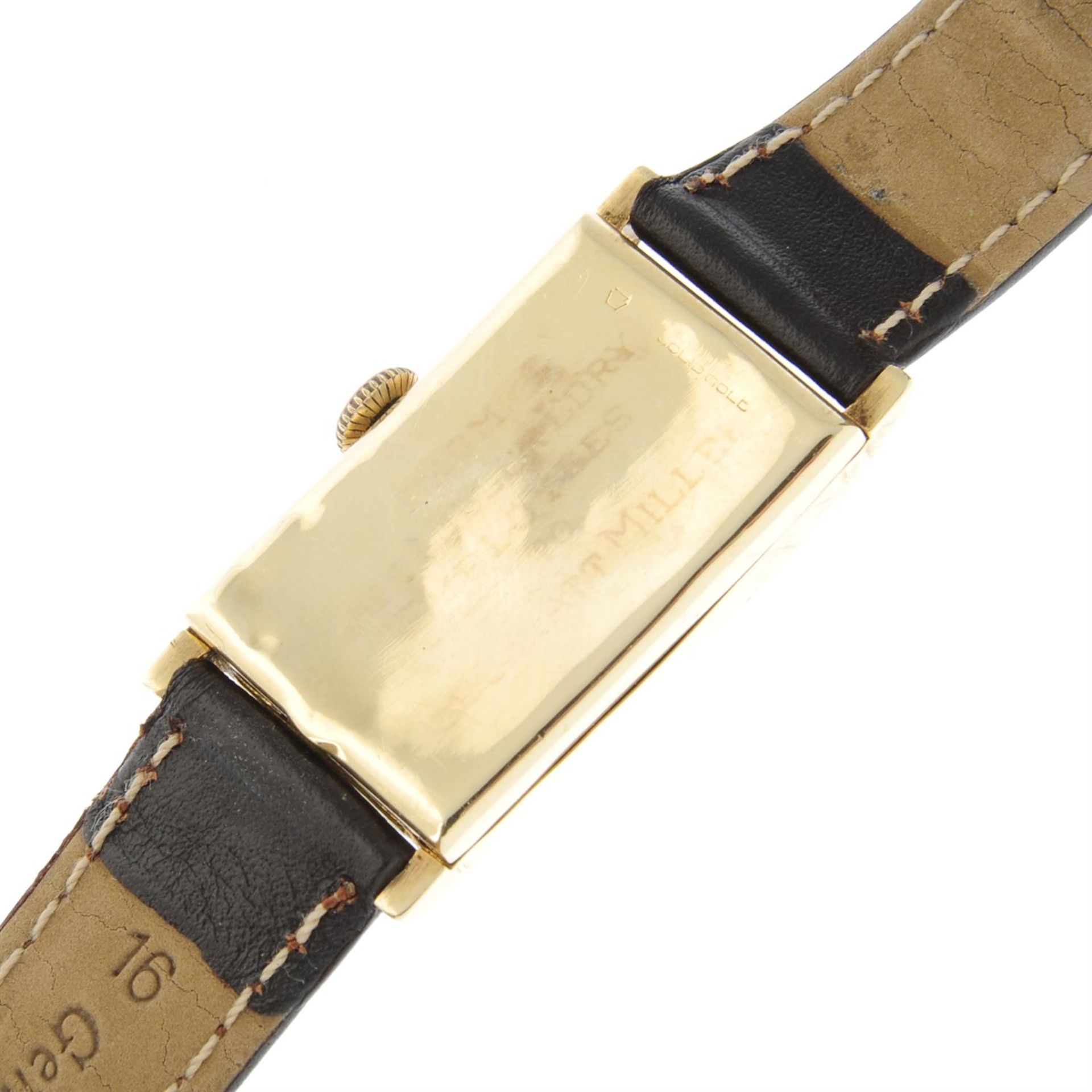 WALTHAM - a yellow metal wrist watch, 20x29mm. - Image 4 of 4