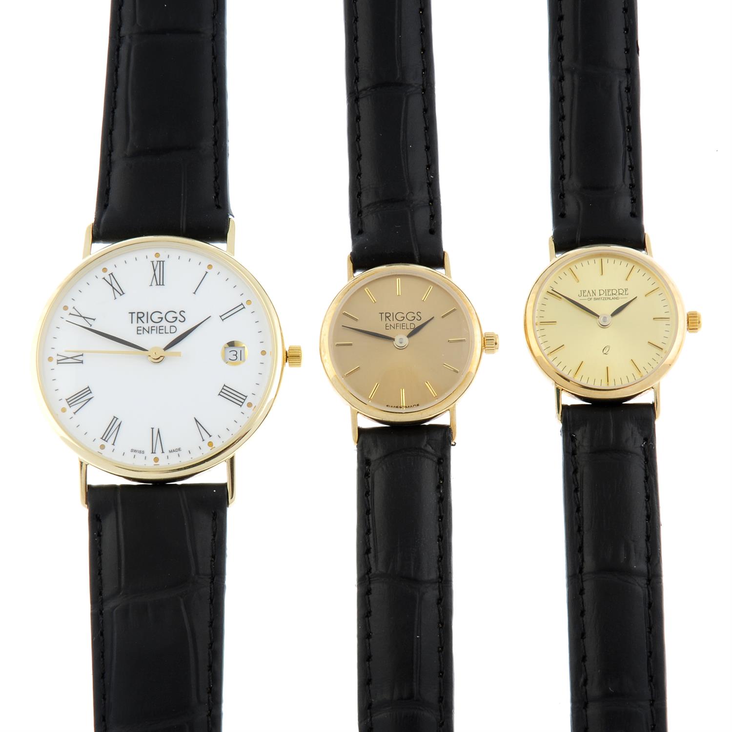 TRIGGS - a yellow metal wrist watch (33.5mm) with a 9ct gold Triggs wrist watch and a 9ct gold Jean