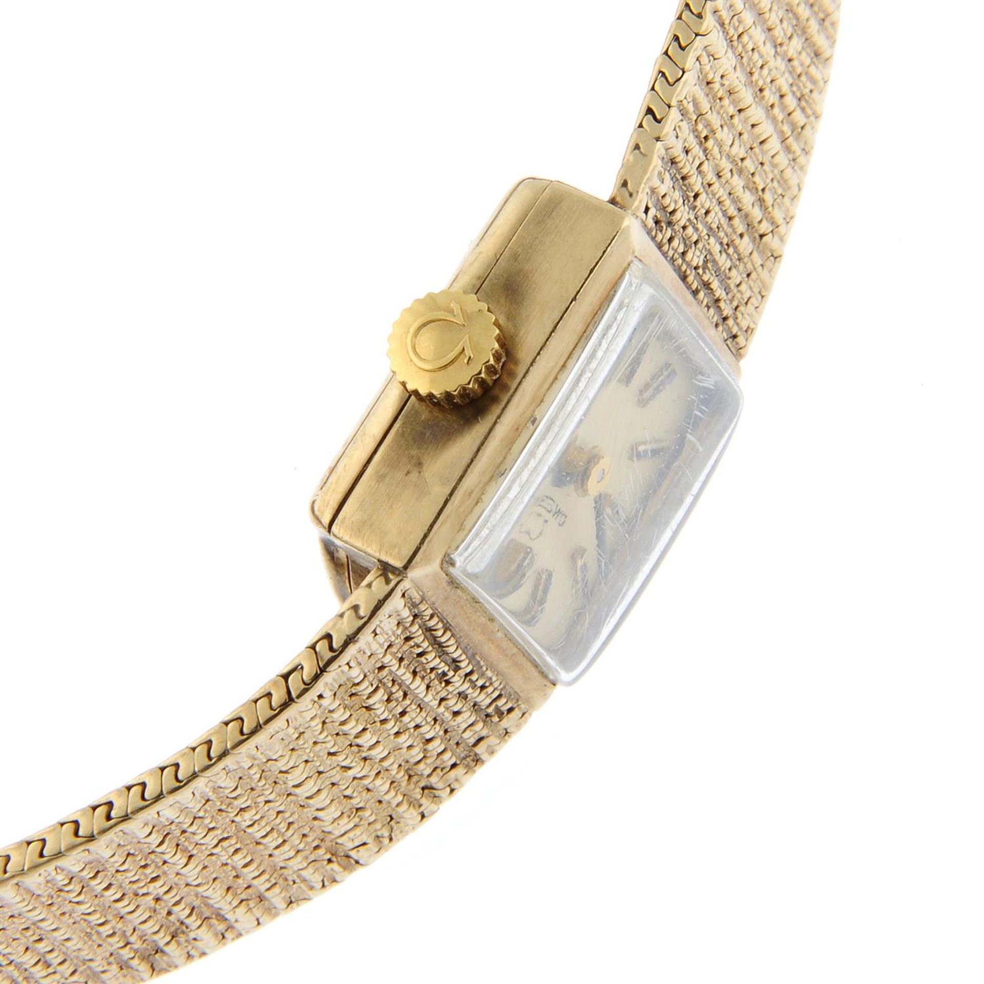 OMEGA - a 9ct yellow gold bracelet watch, 14x14mm. - Image 3 of 4