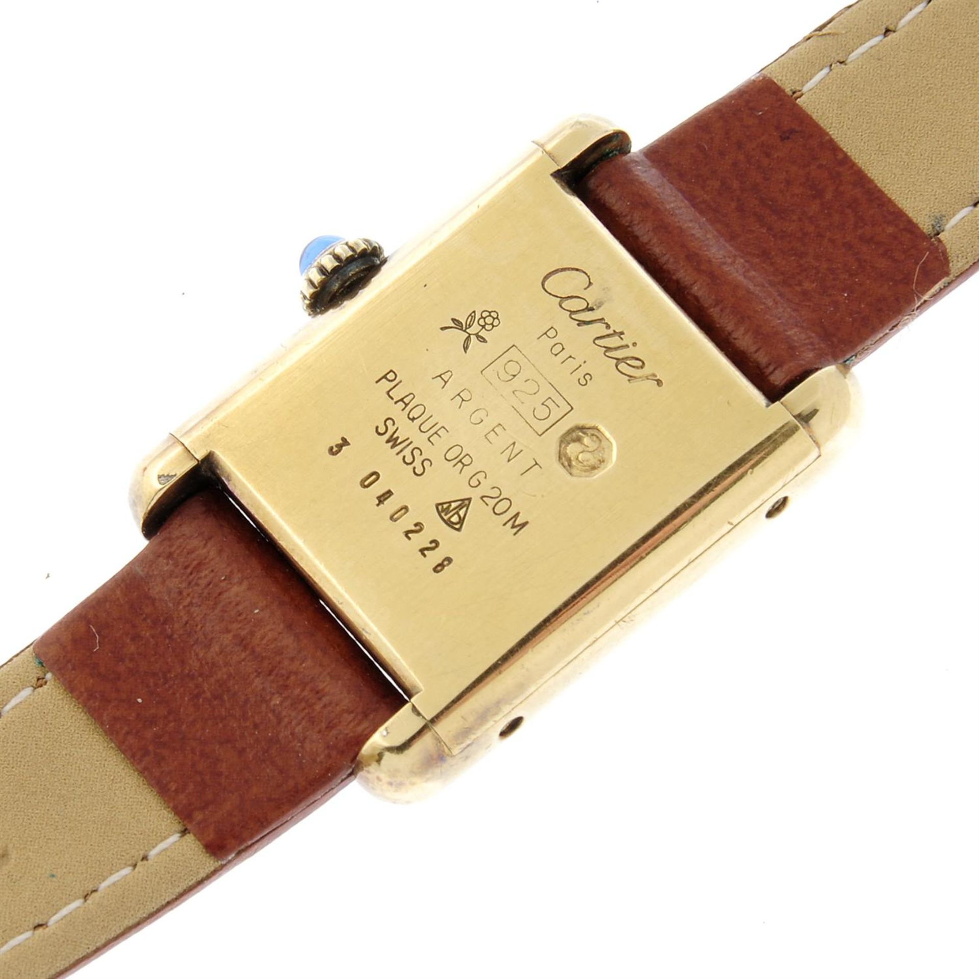 CARTIER - a gold plated silver Must de Cartier wrist watch, 20mm. - Image 4 of 4