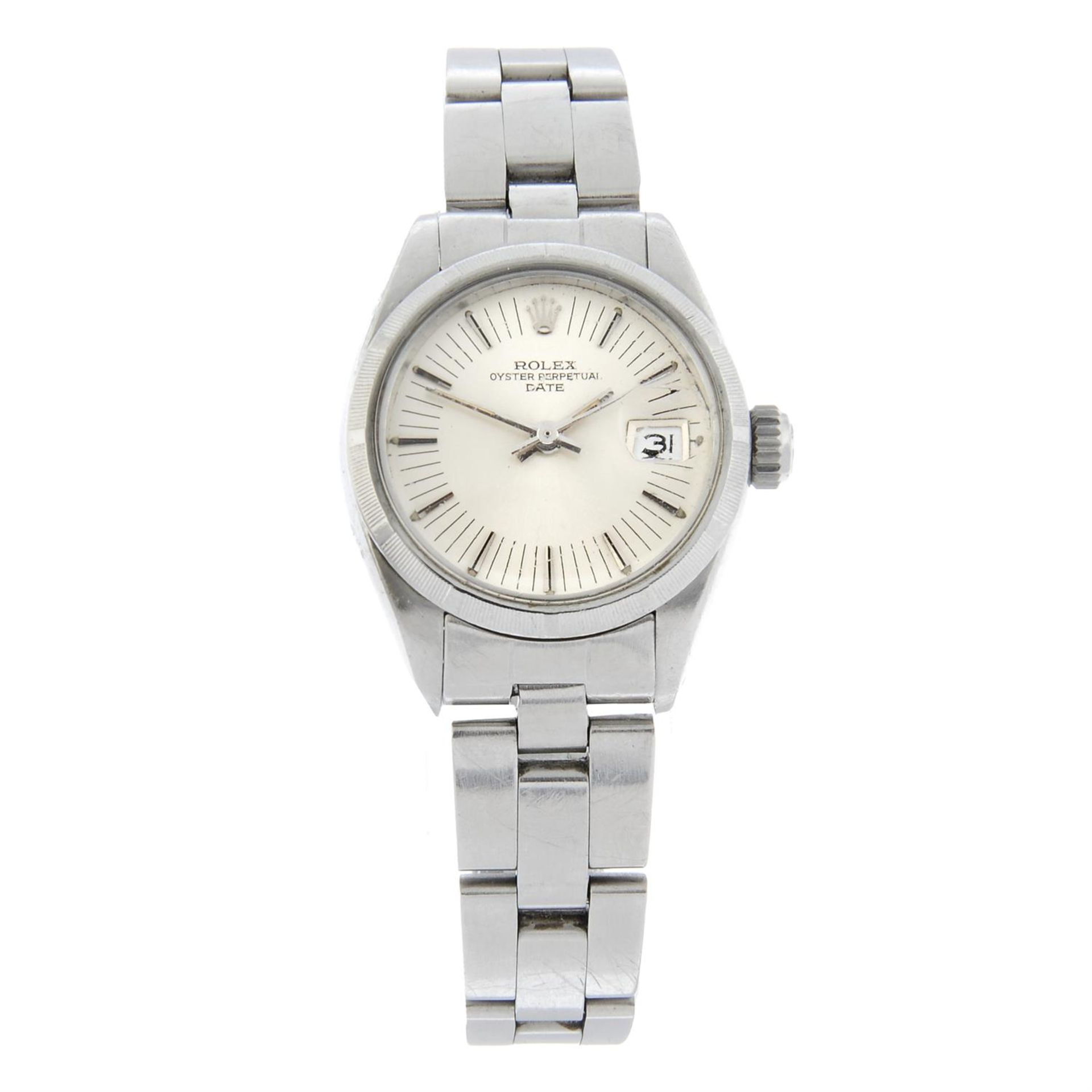 ROLEX - a stainless steel Oyster Perpetual Date bracelet watch, 26mm.