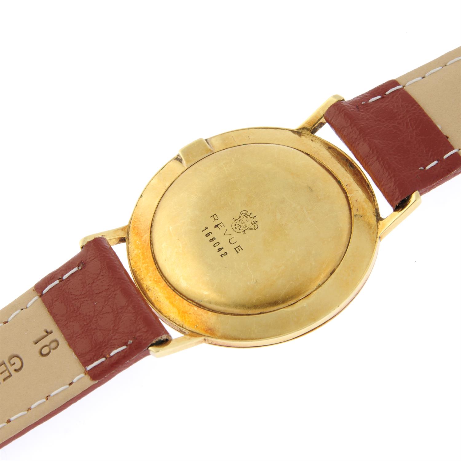 REVUE - a yellow metal wrist watch, 33mm. - Image 4 of 4