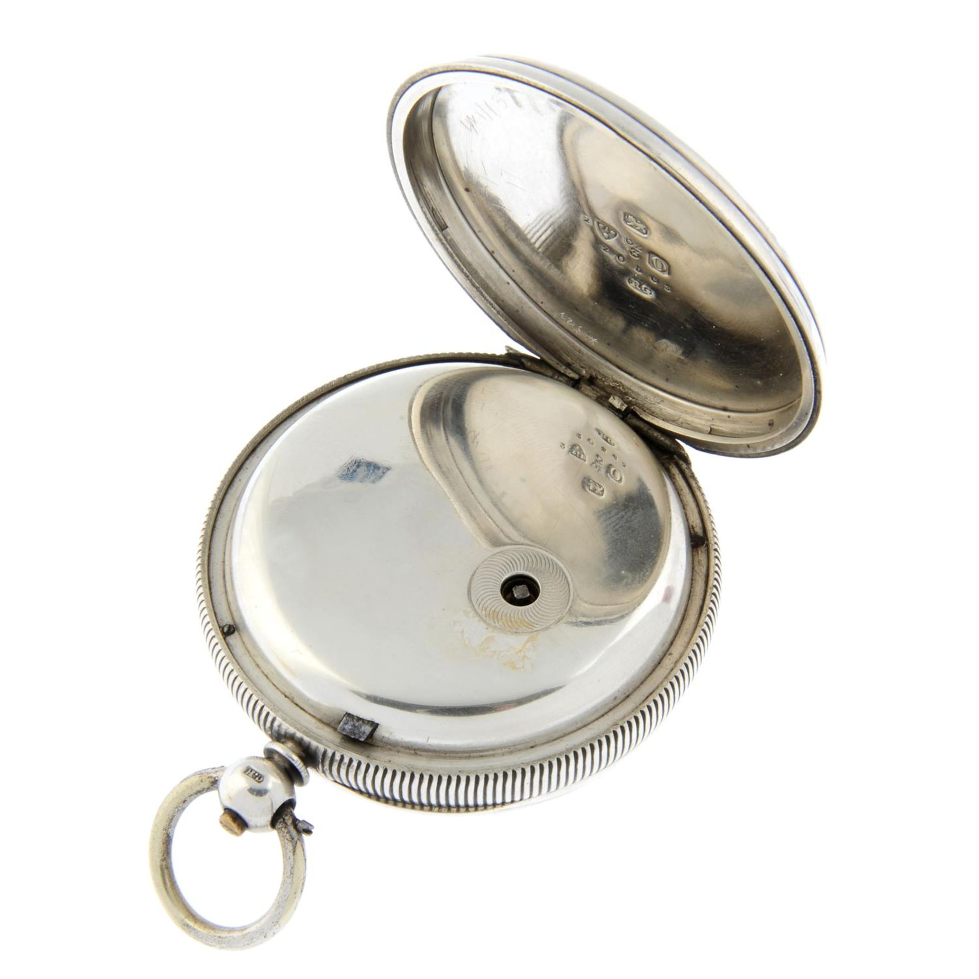 A silver open face pocket watch by T. Higgins, 60mm. - Image 3 of 3