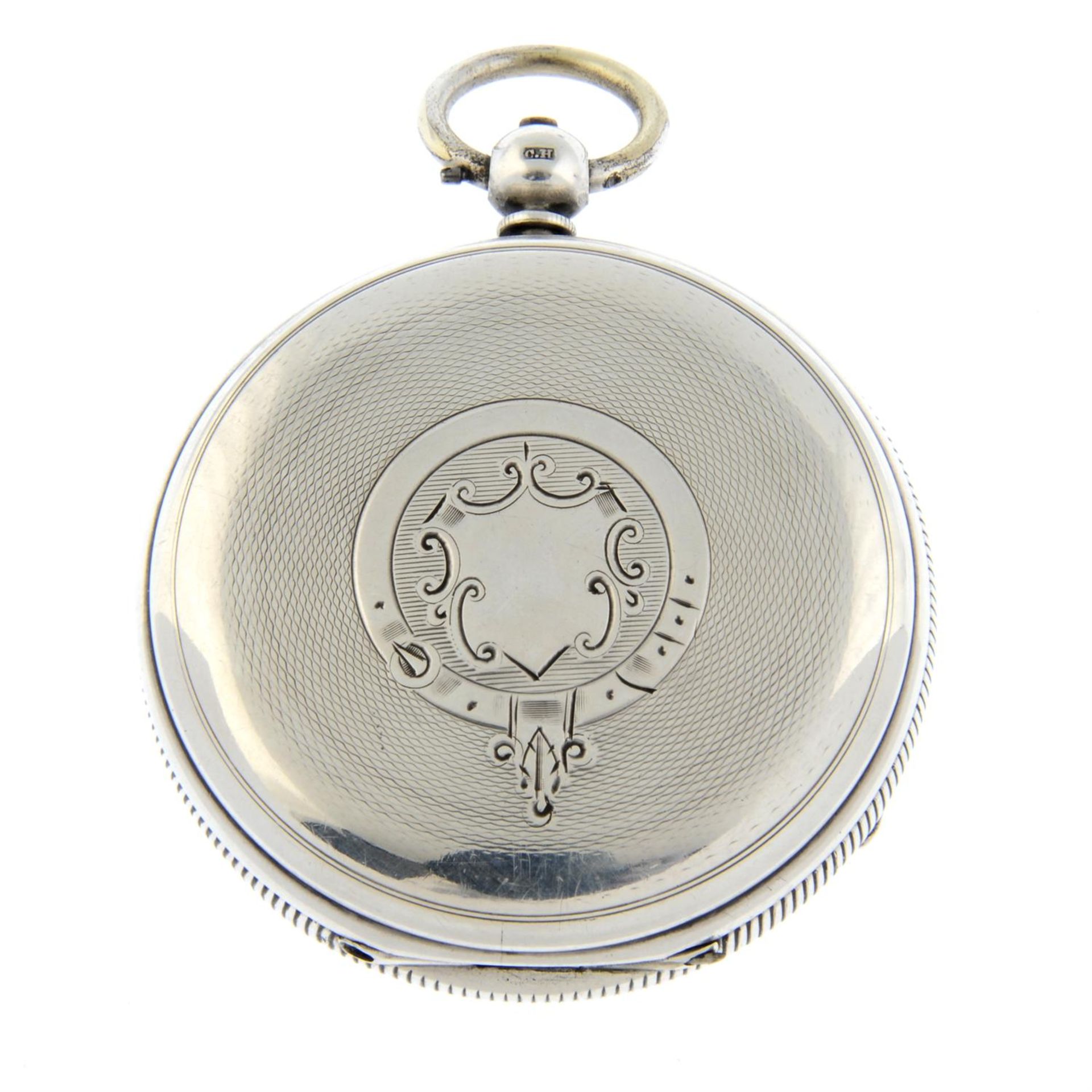 A silver open face pocket watch by T. Higgins, 60mm. - Image 2 of 3