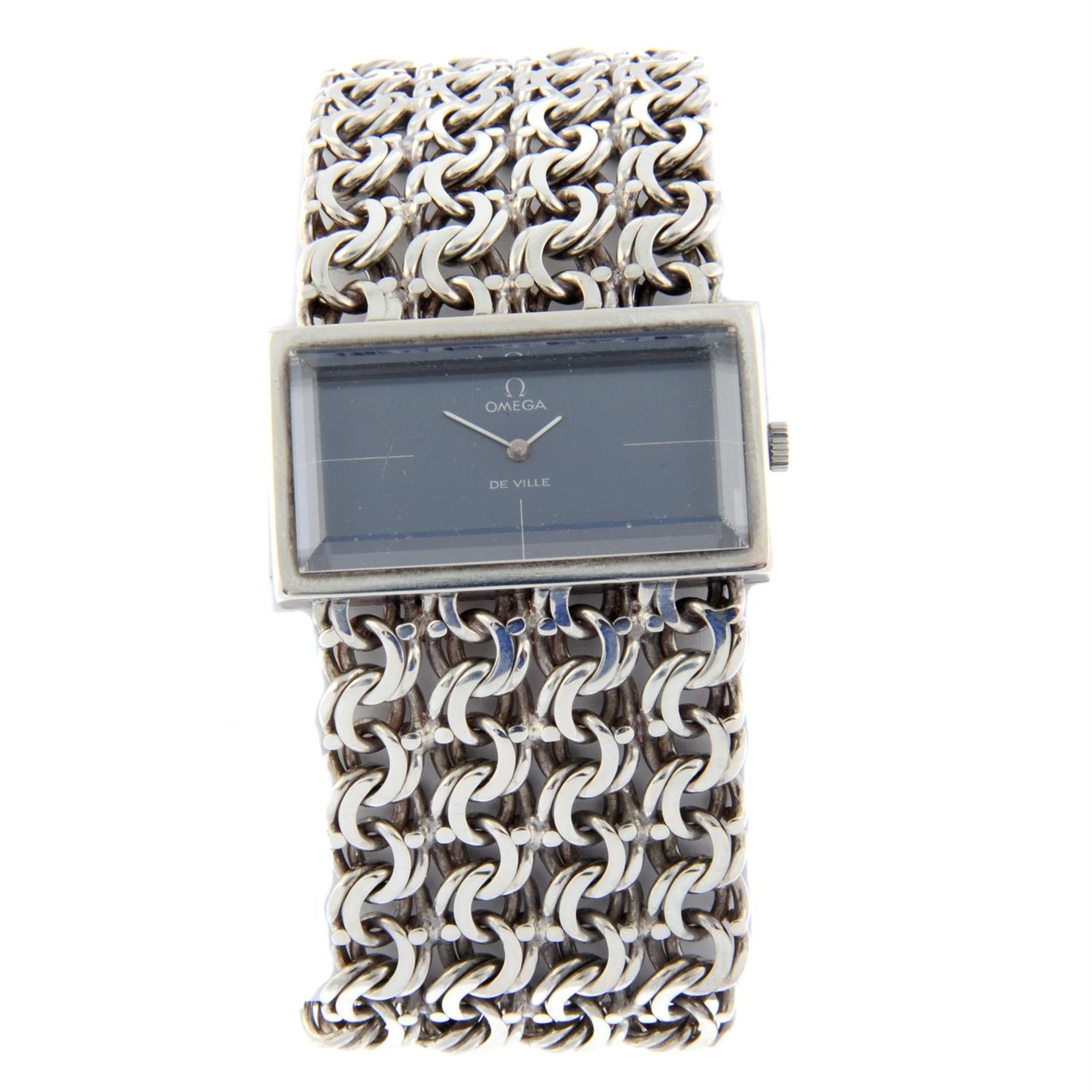 OMEGA - a silver De Ville bracelet watch, 38x21mm.