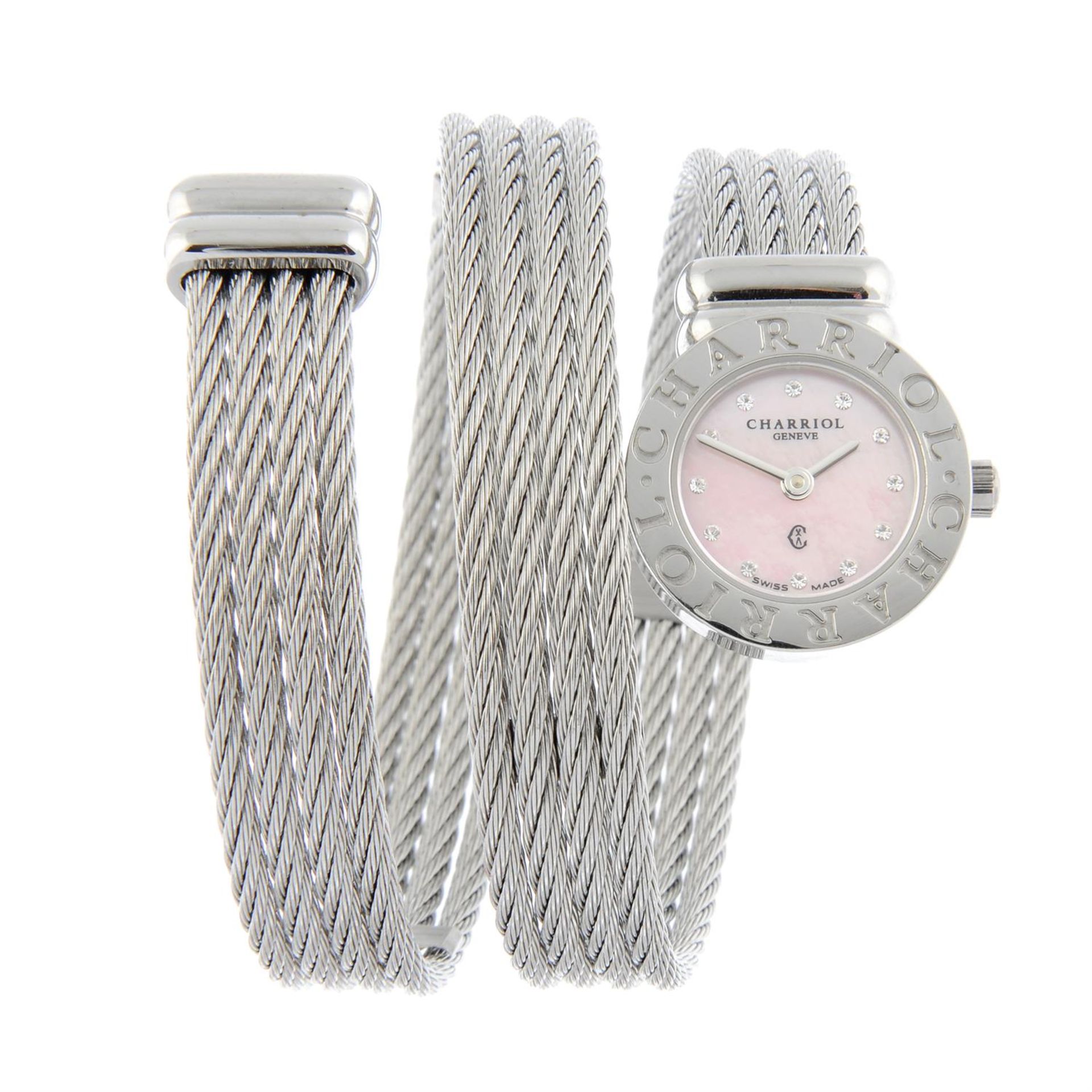 CHARRIOL - a stainless steel St. Tropez bangle watch, 20mm.