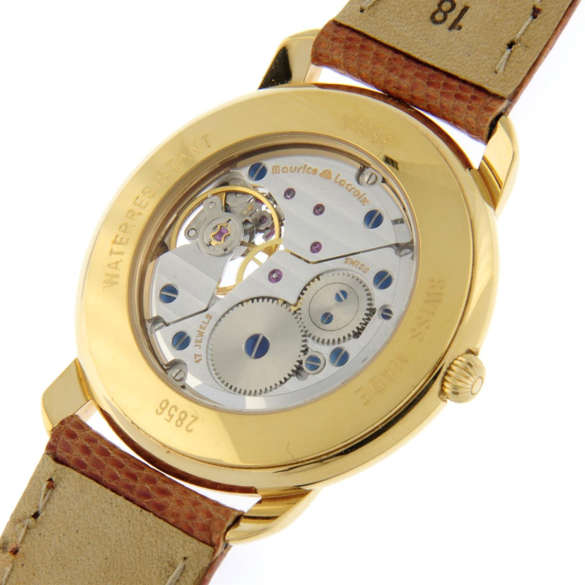 MAURICE LACROIX - a gold plated Perseux Open Heart wrist watch, 36mm. - Image 4 of 4