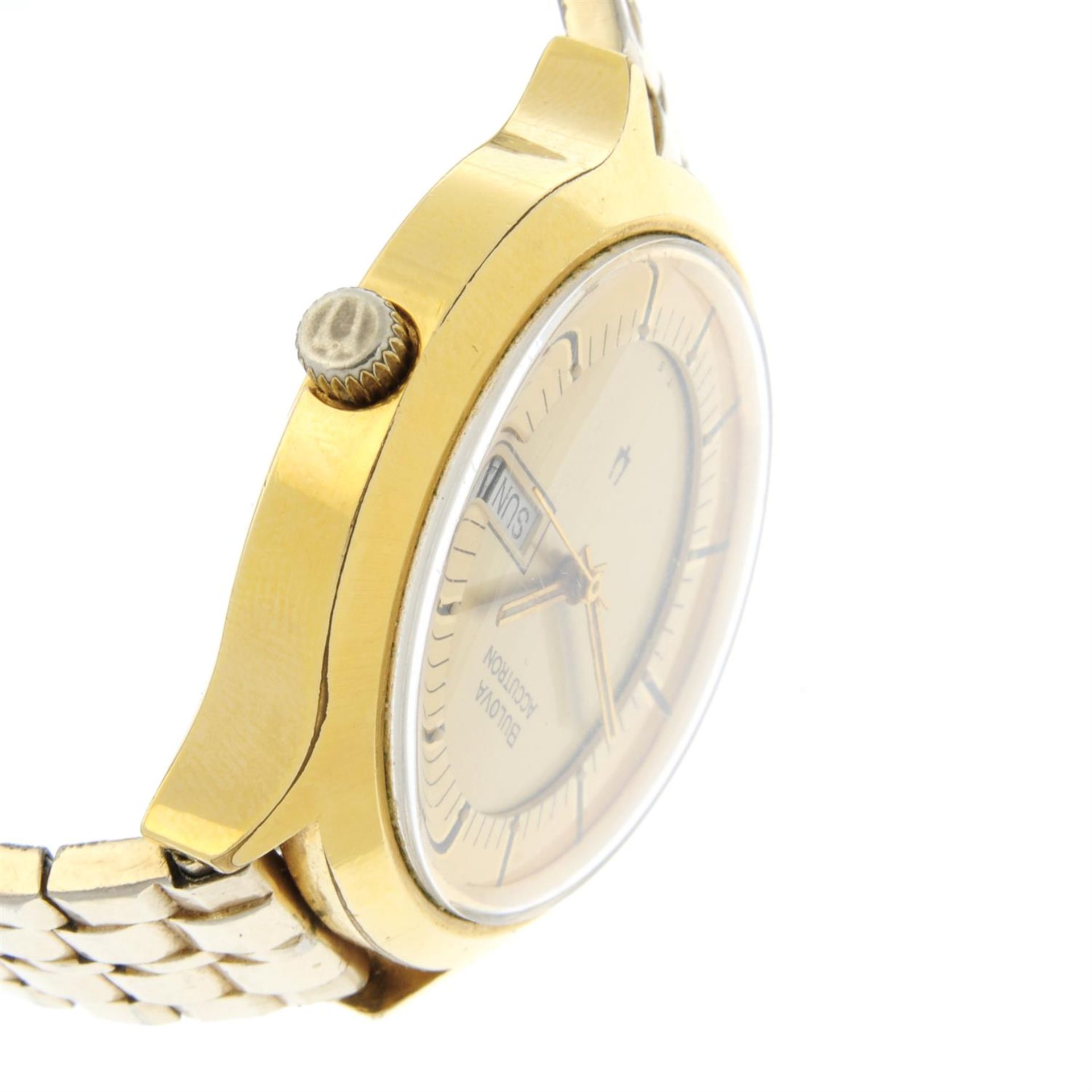 BULOVA - a gold plated Accutron bracelet watch, 42x37mm. - Image 3 of 4