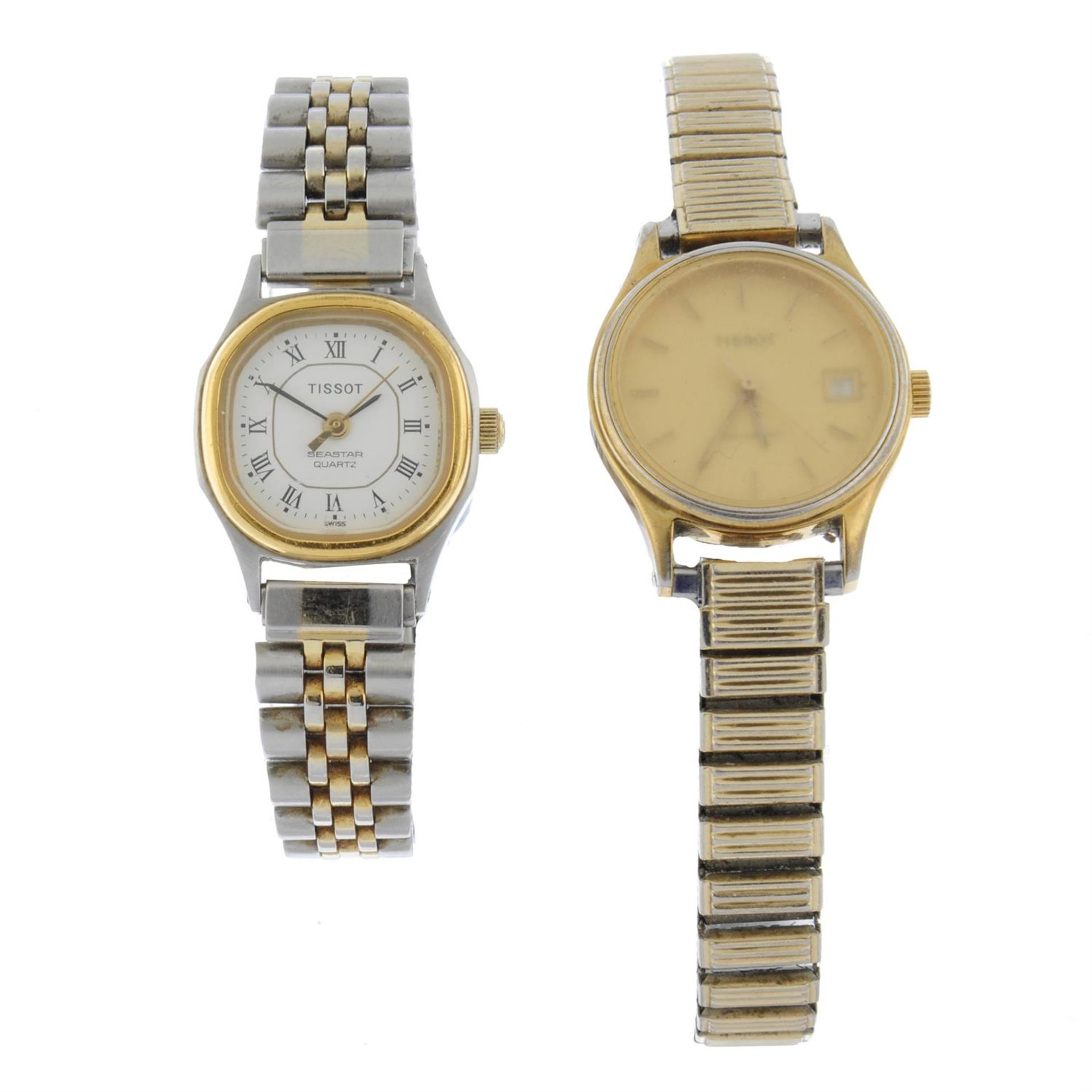 TISSOT - a bi-colour Seastar bracelet watch (21mm) with a gold plated Tissot bracelet watch.