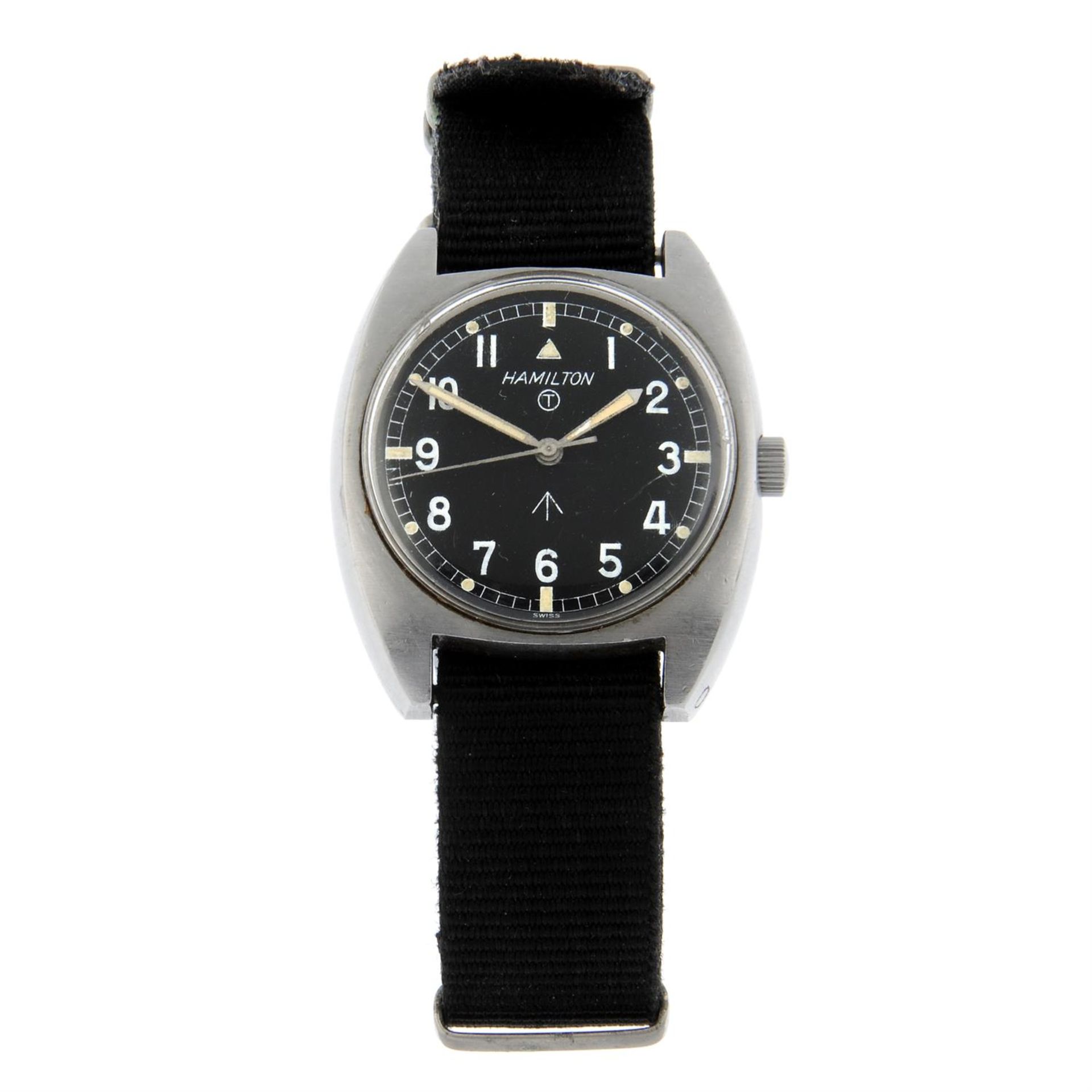 HAMILTON - a stainless steel military issue W10 wrist watch, 35mm.