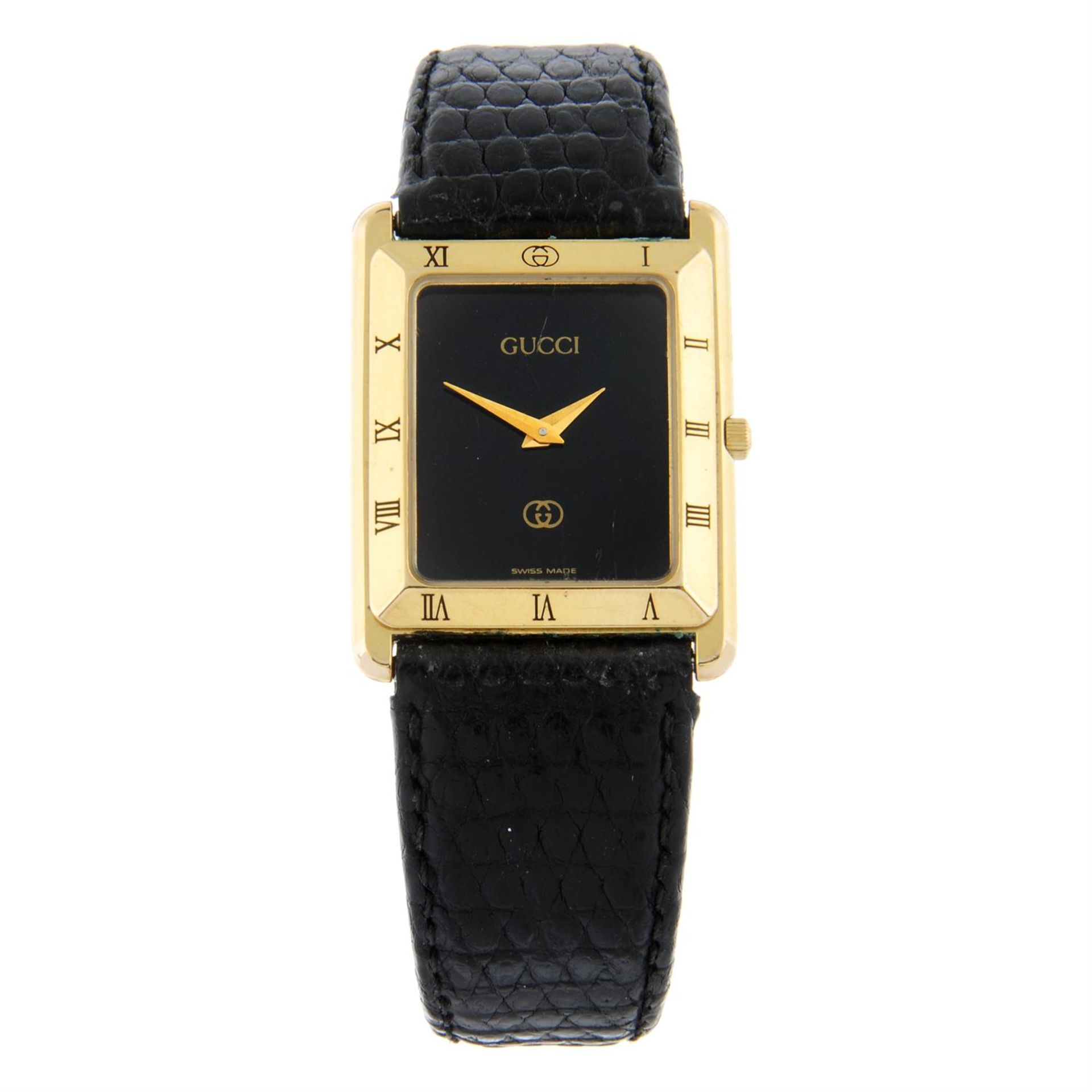 GUCCI - a gold plated 4200FM wrist watch, 24x26mm.