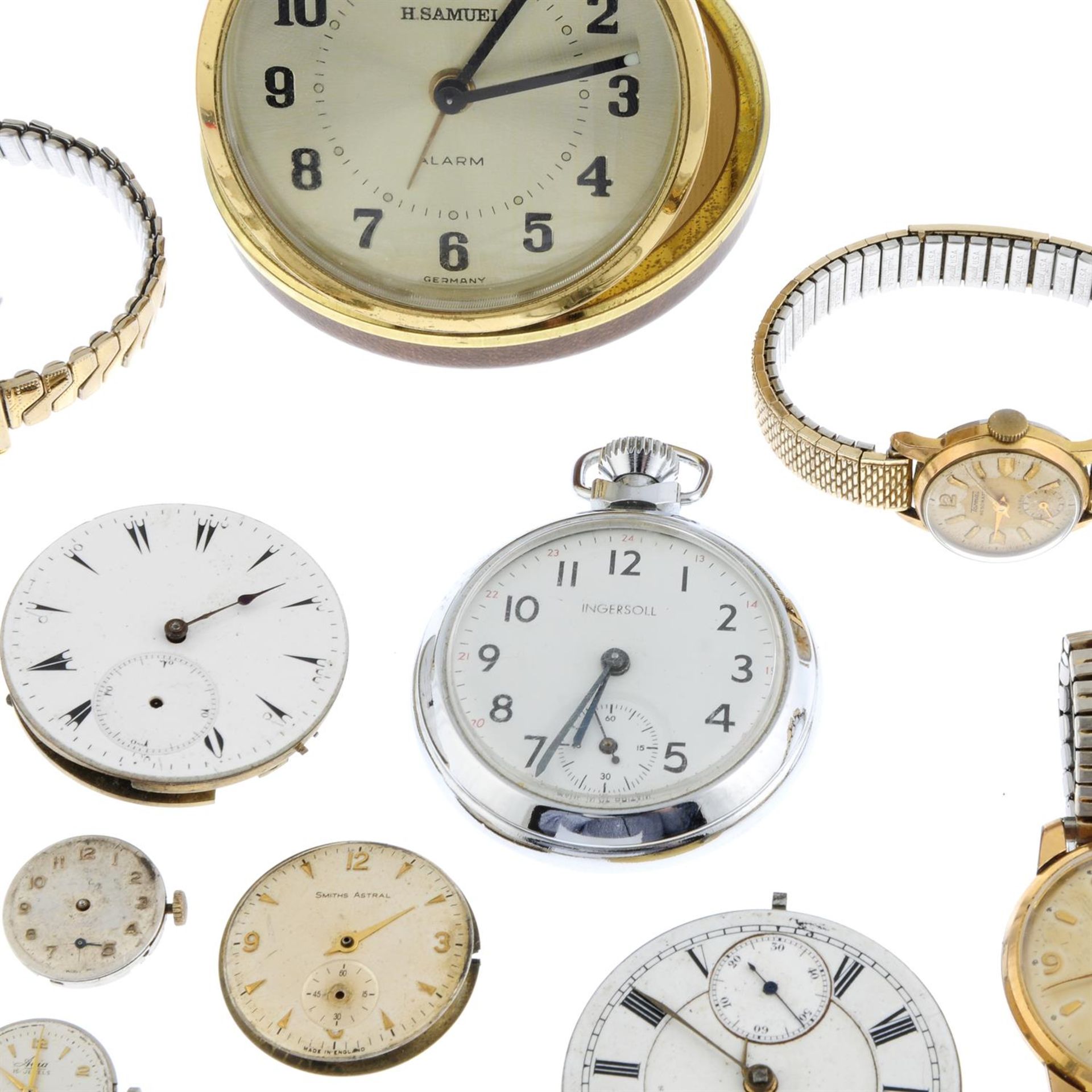 A group of seven assorted watches with pocket watch and watch movements. - Image 4 of 4