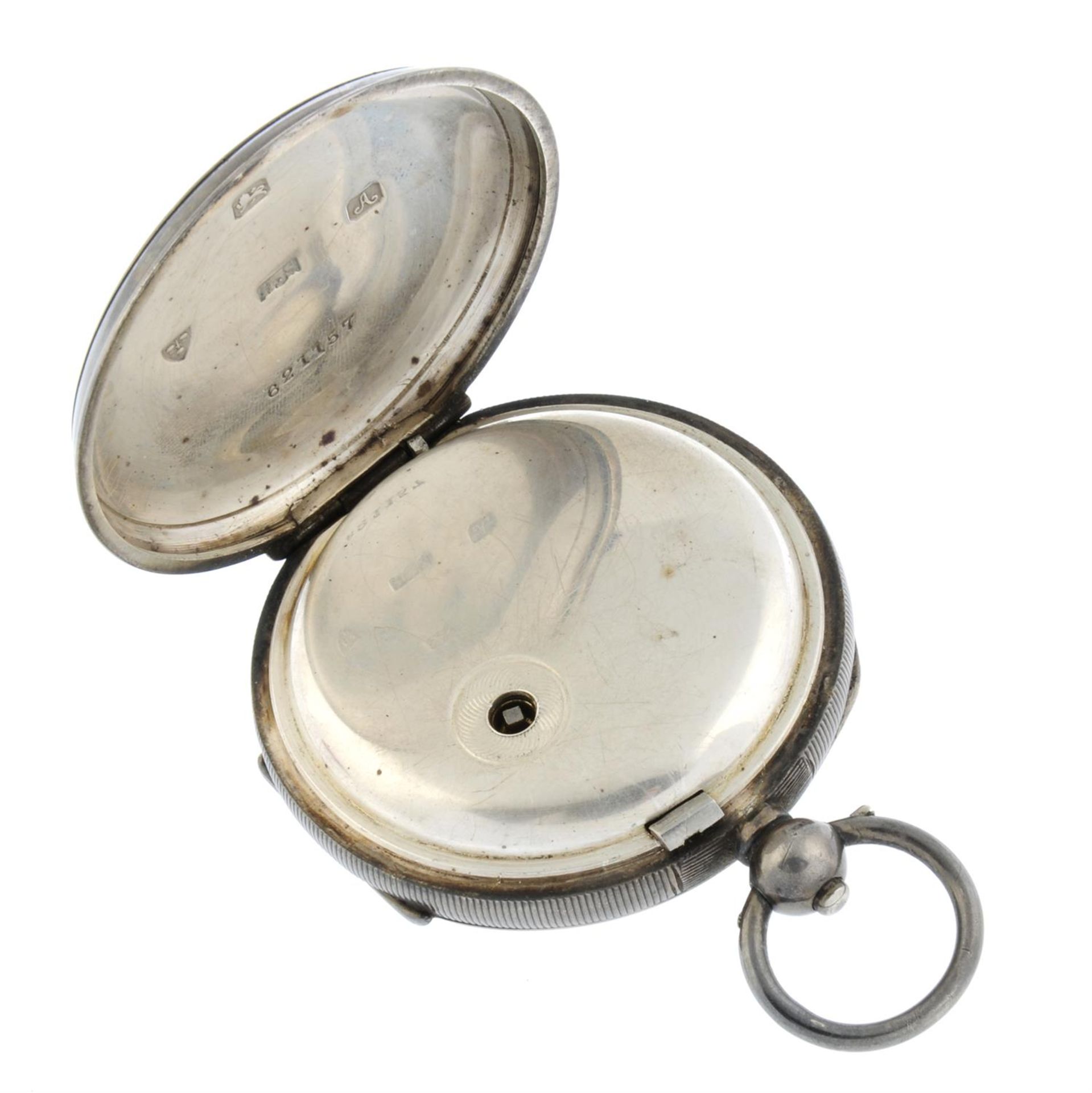 A silver open face pocket watch by H.Samuel, 55mm. - Image 3 of 3