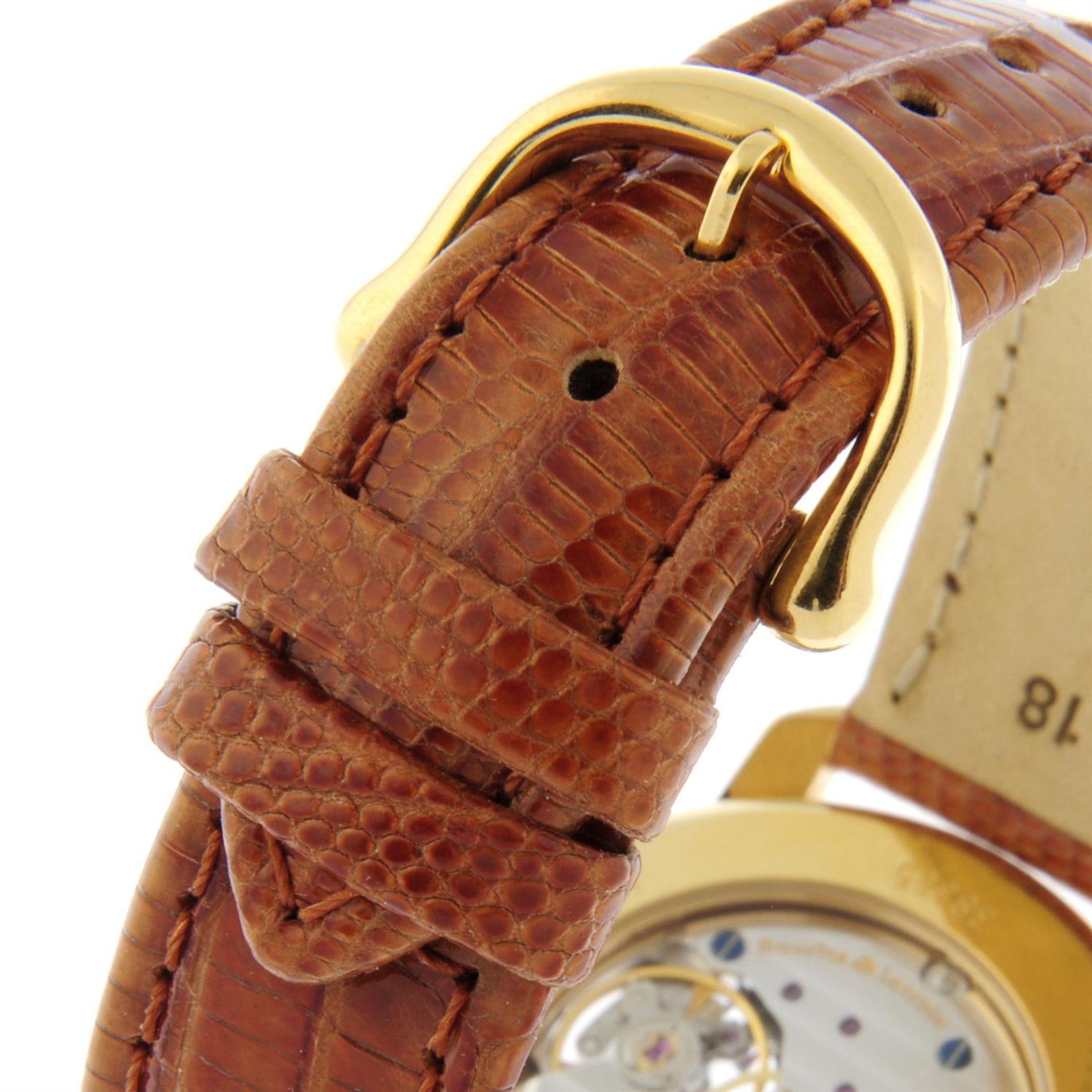 MAURICE LACROIX - a gold plated Perseux Open Heart wrist watch, 36mm. - Image 2 of 4