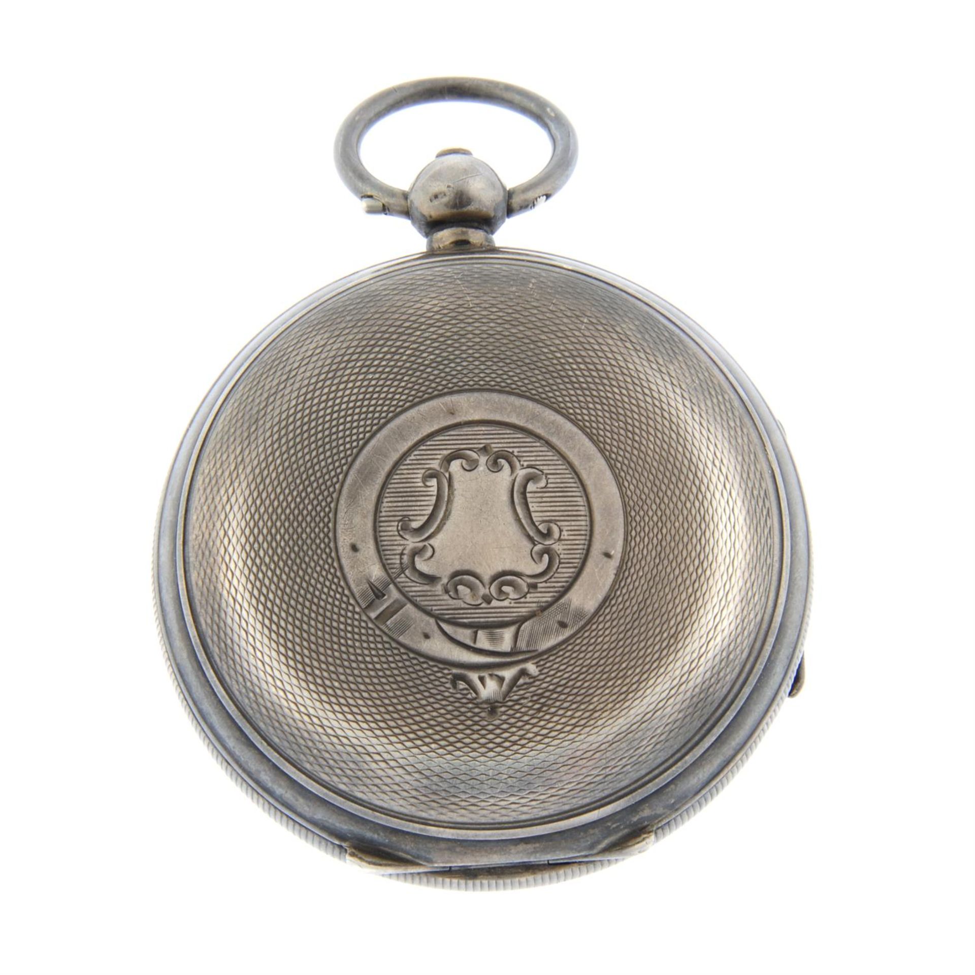 A silver open face pocket watch by H.Samuel, 55mm. - Image 2 of 3