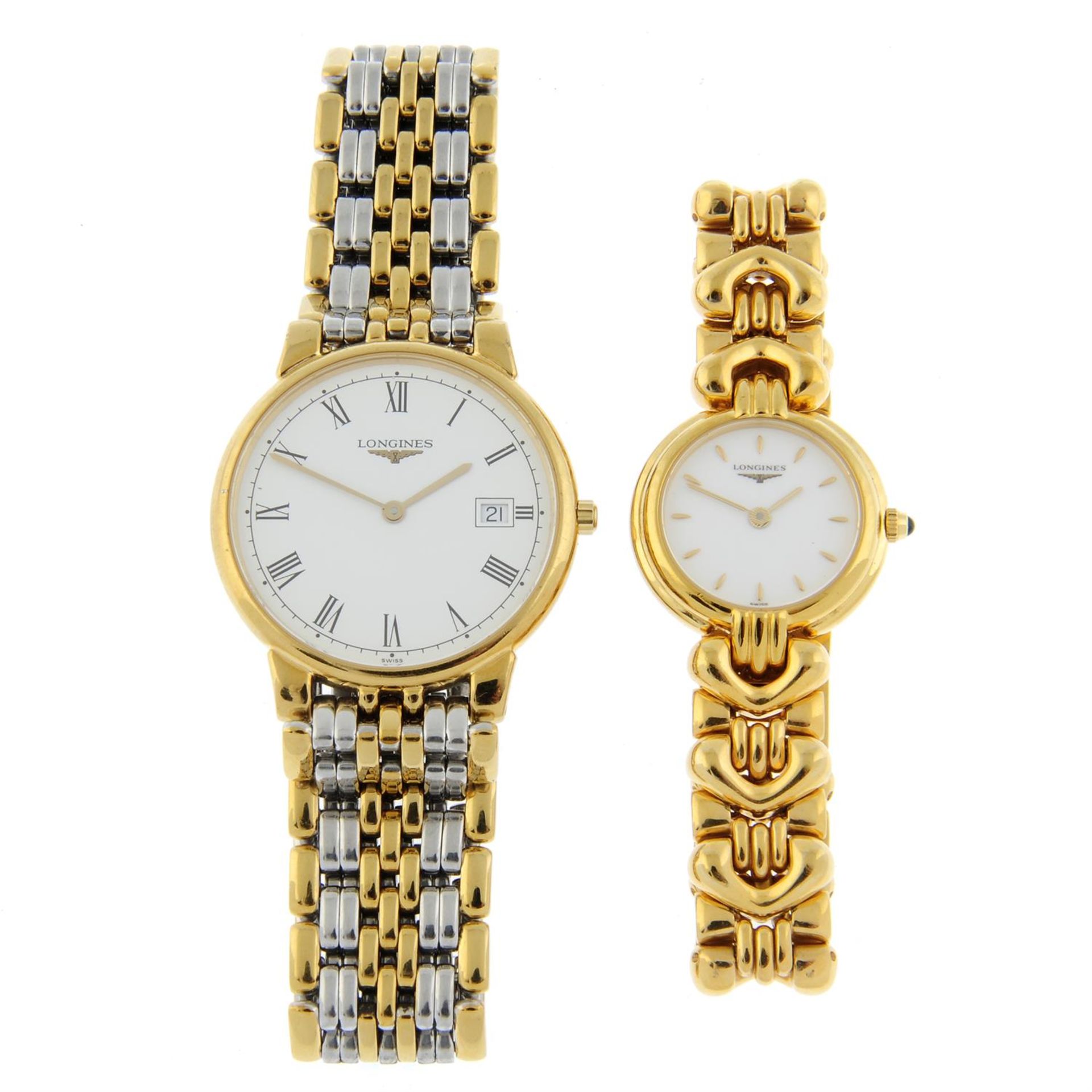 LONGINES - a bi-colour Les Grandes Classiques bracelet watch (33mm) with a gold plated Longines