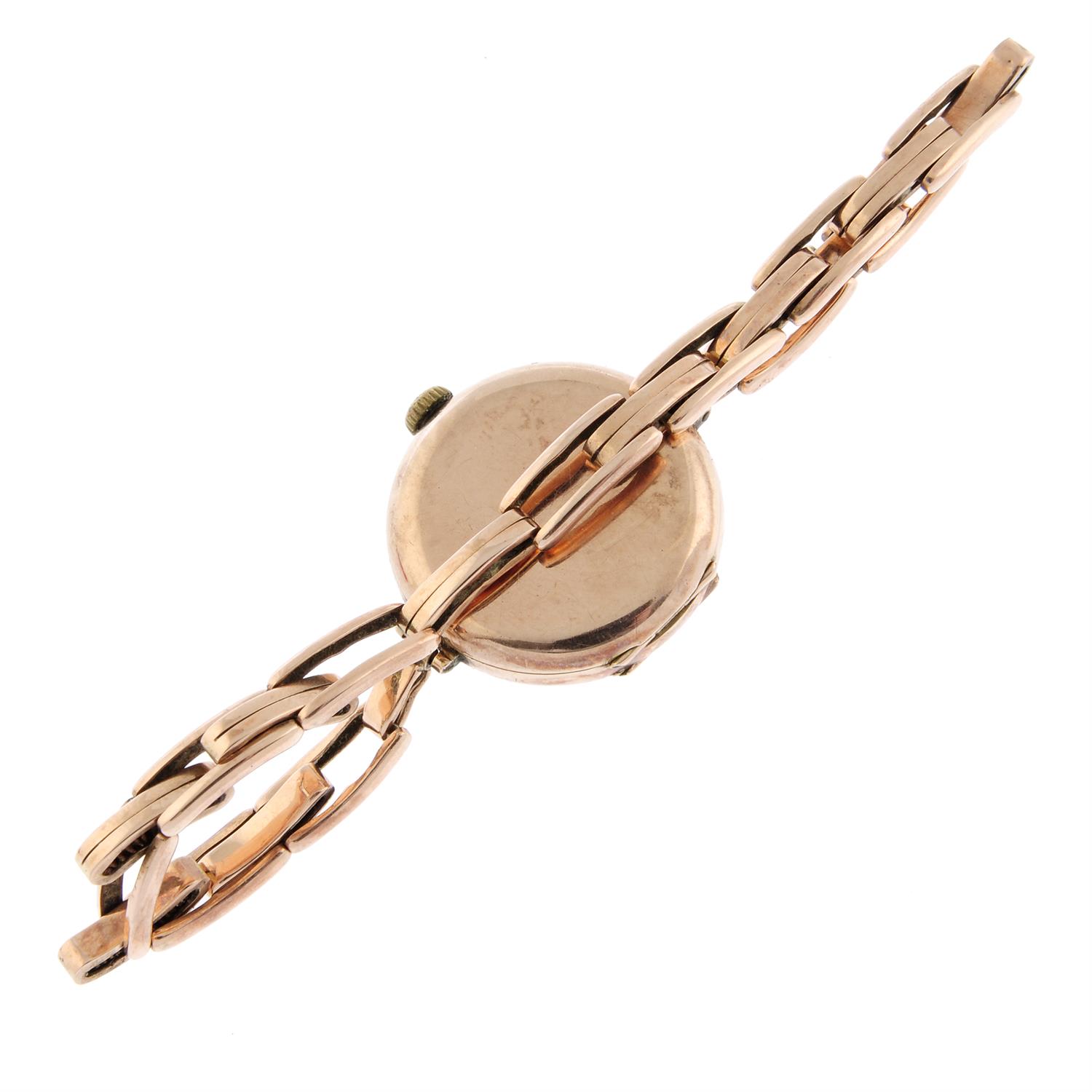 ROLEX - a 9ct rose gold trench style bracelet watch, 26mm. - Image 2 of 4