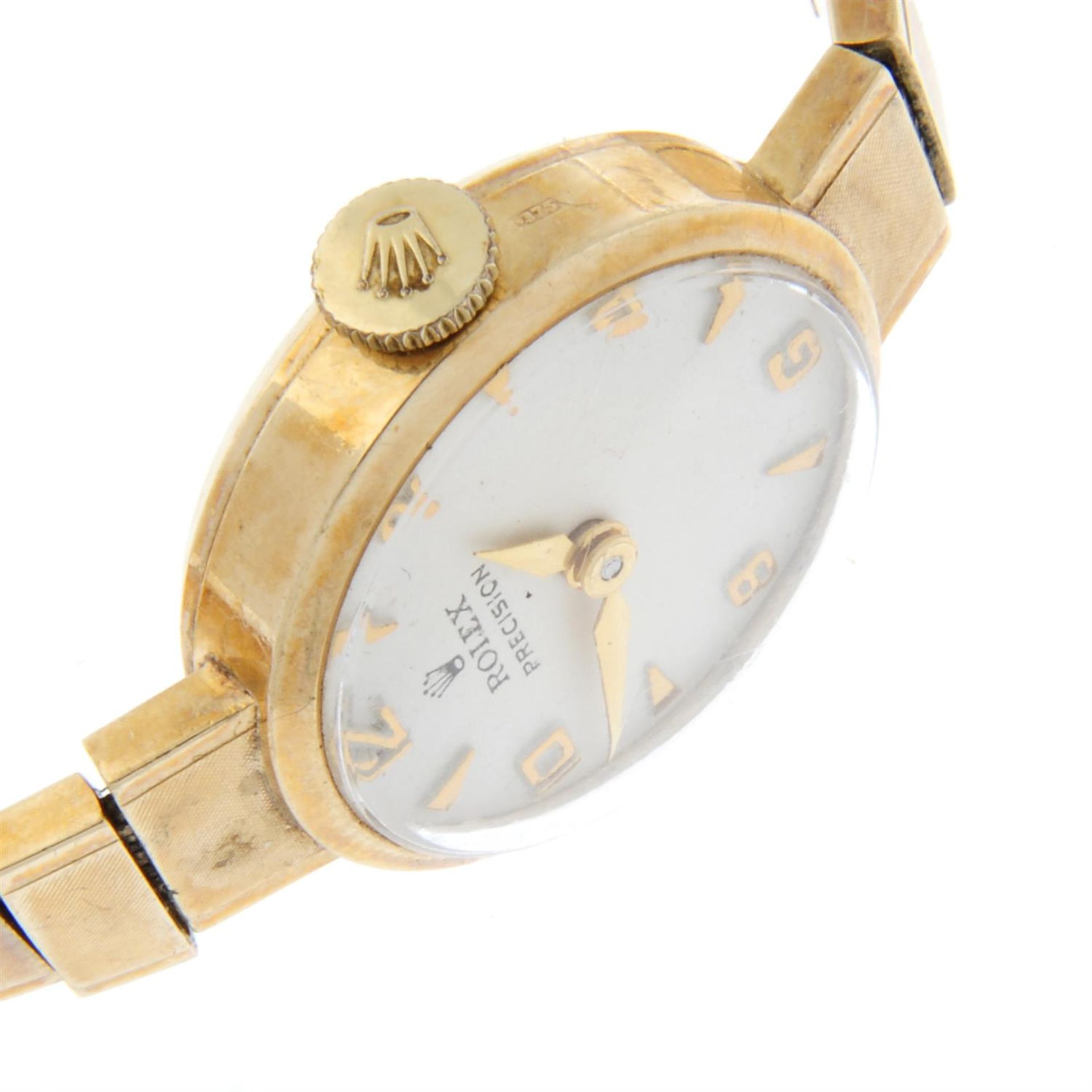 ROLEX - a 9ct yellow gold Precision bracelet watch, 20mm. - Bild 3 aus 4