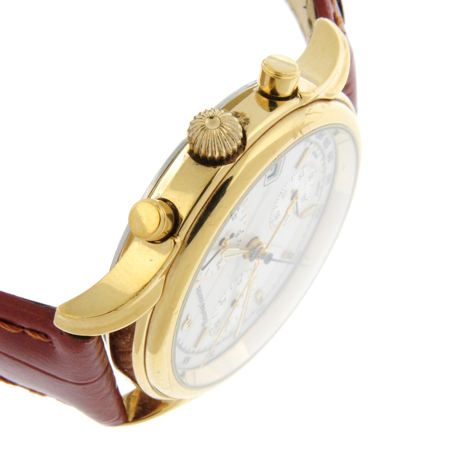 MAURICE LACROIX - a gold plated chronograph wrist watch, 37mm. - Image 3 of 4