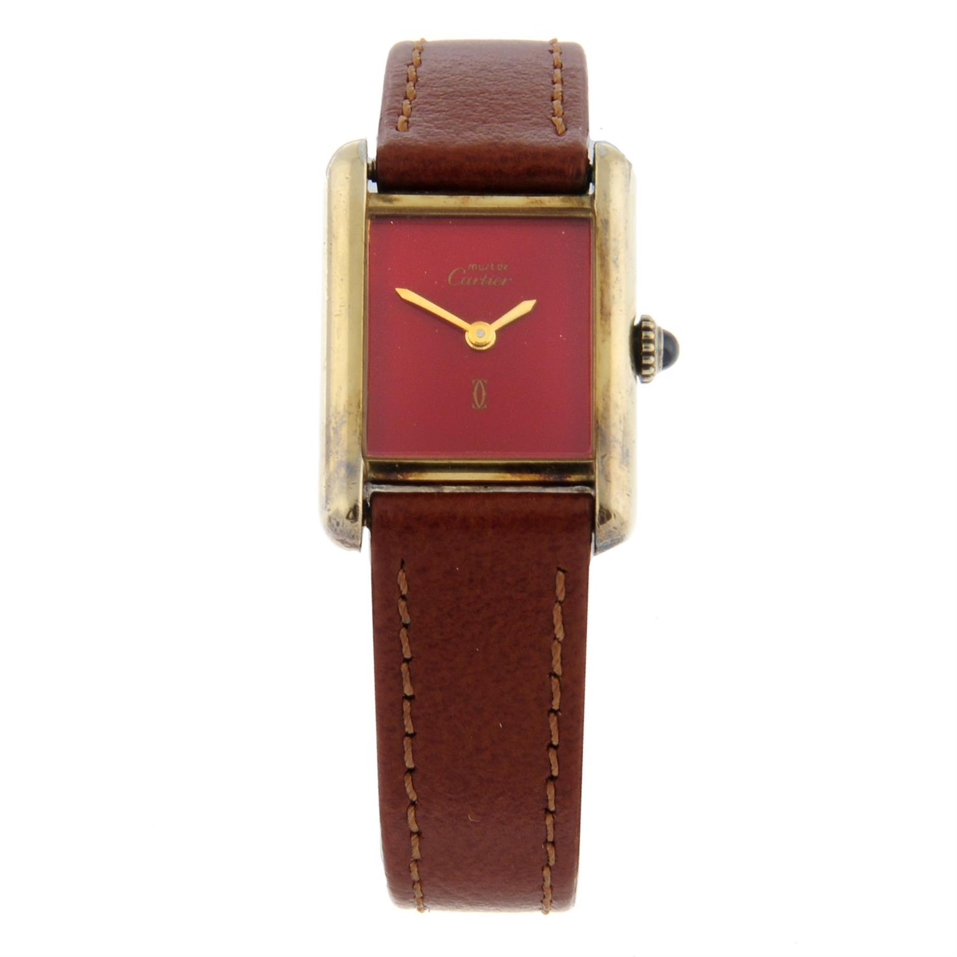 CARTIER - a gold plated silver Must de Cartier wrist watch, 20mm.
