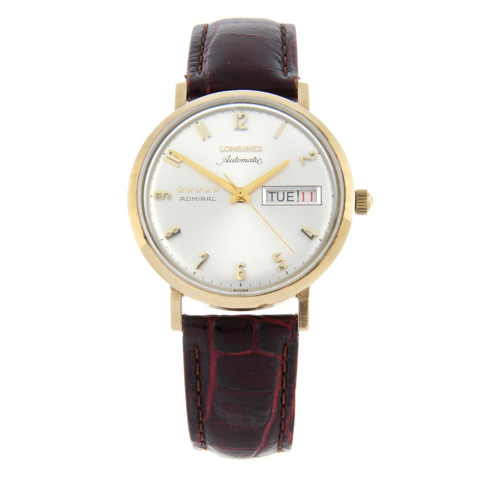 LONGINES - a gold plated Admiral wrist watch, 34mm.