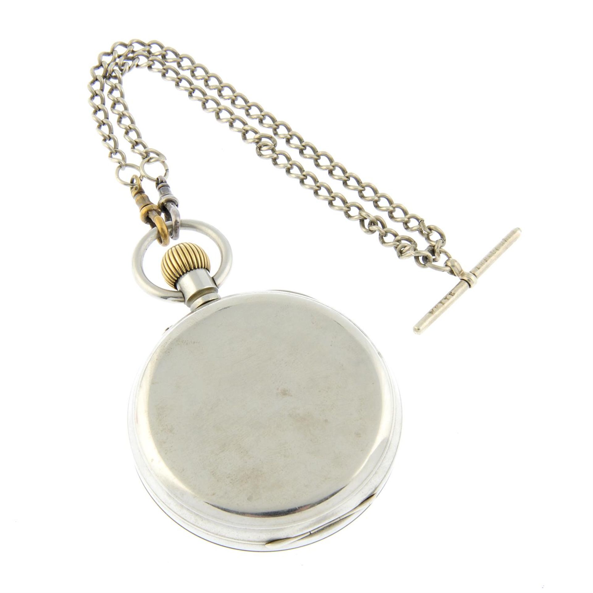 A silver plated open face 'Goliath' pocket watch by Doxa, 65mm. - Image 2 of 3