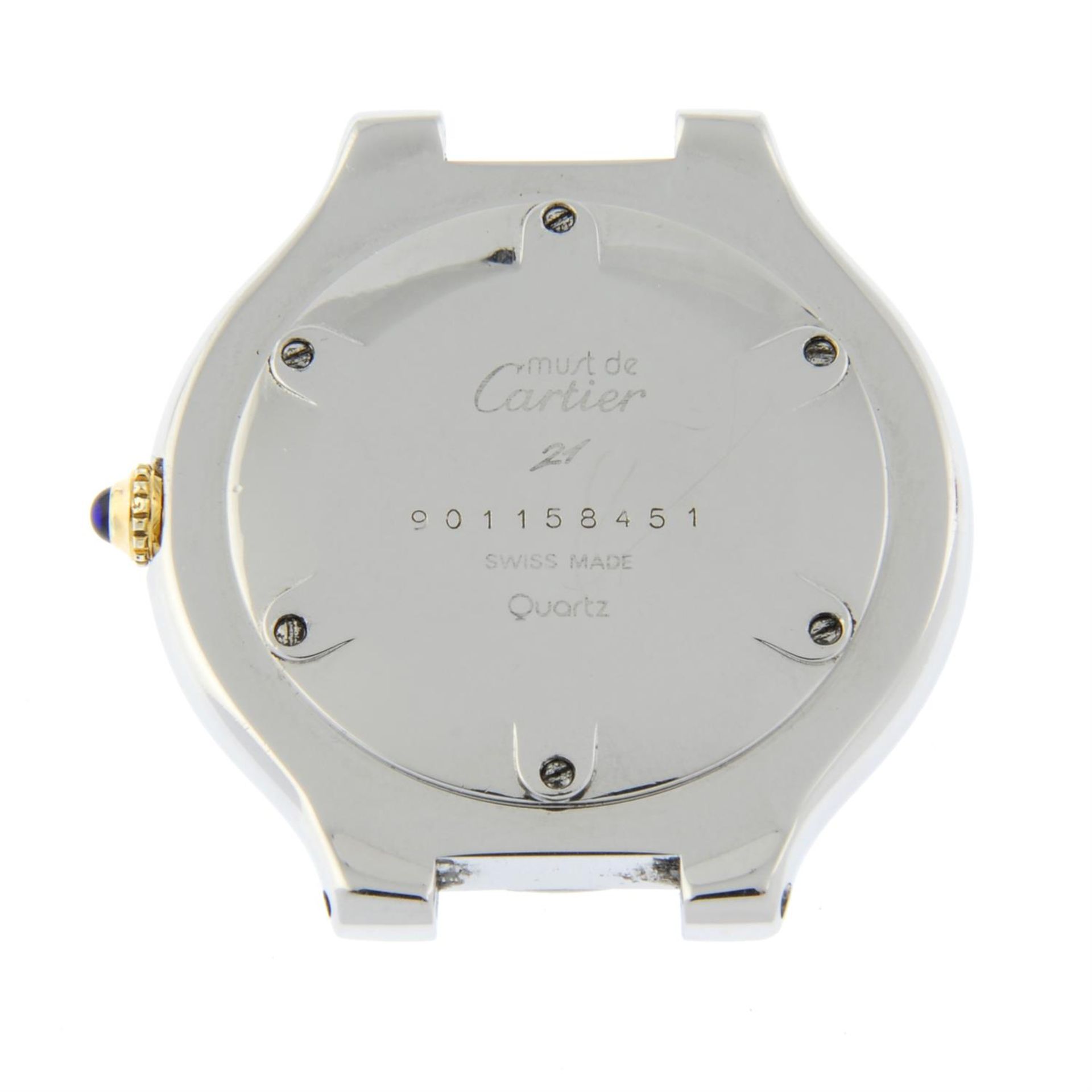 CARTIER - a stainless steel Must de Cartier 21 watch head, 35mm. - Bild 2 aus 2