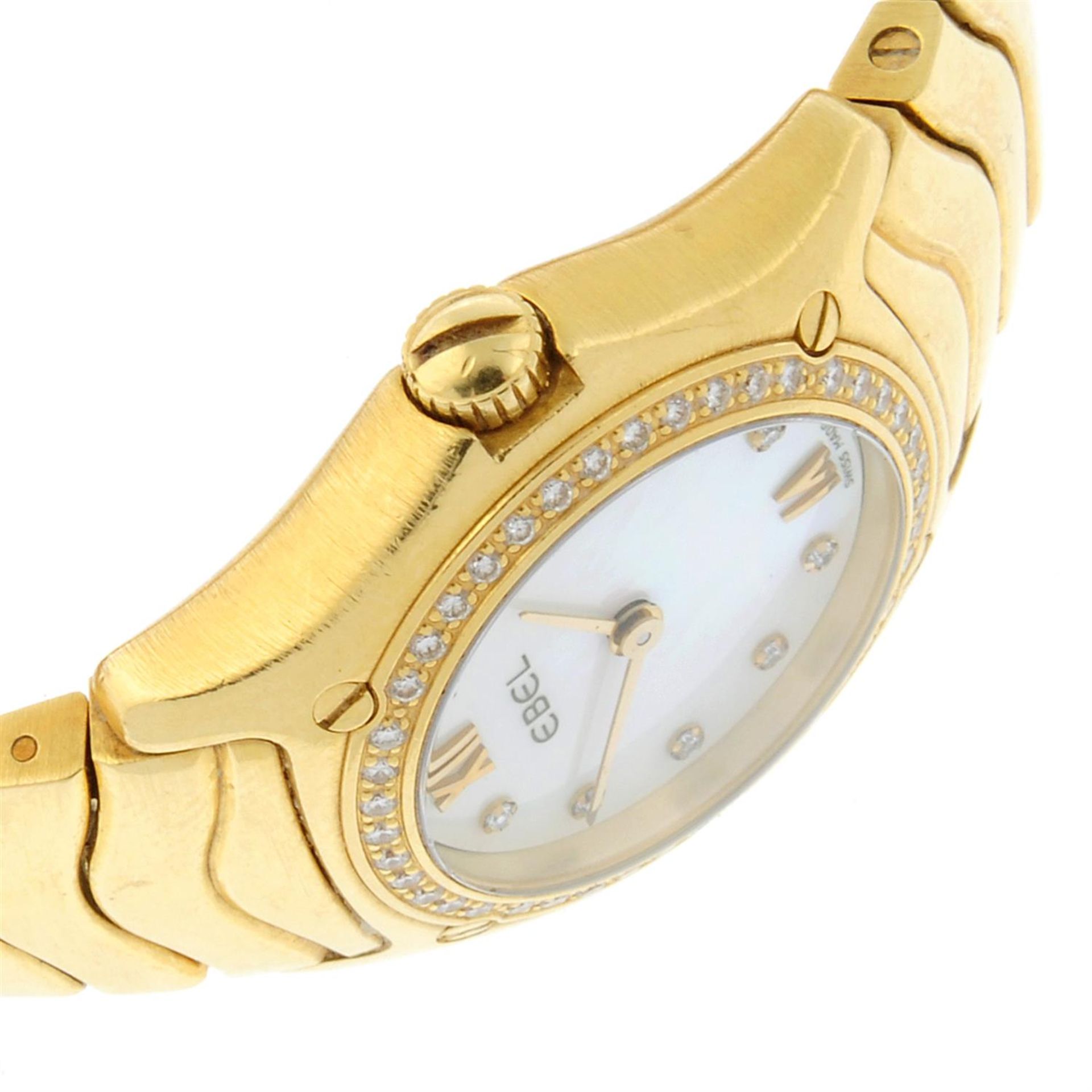 EBEL - a factory diamond set 18ct gold Classic Wave bracelet watch, 24mm. - Image 3 of 5