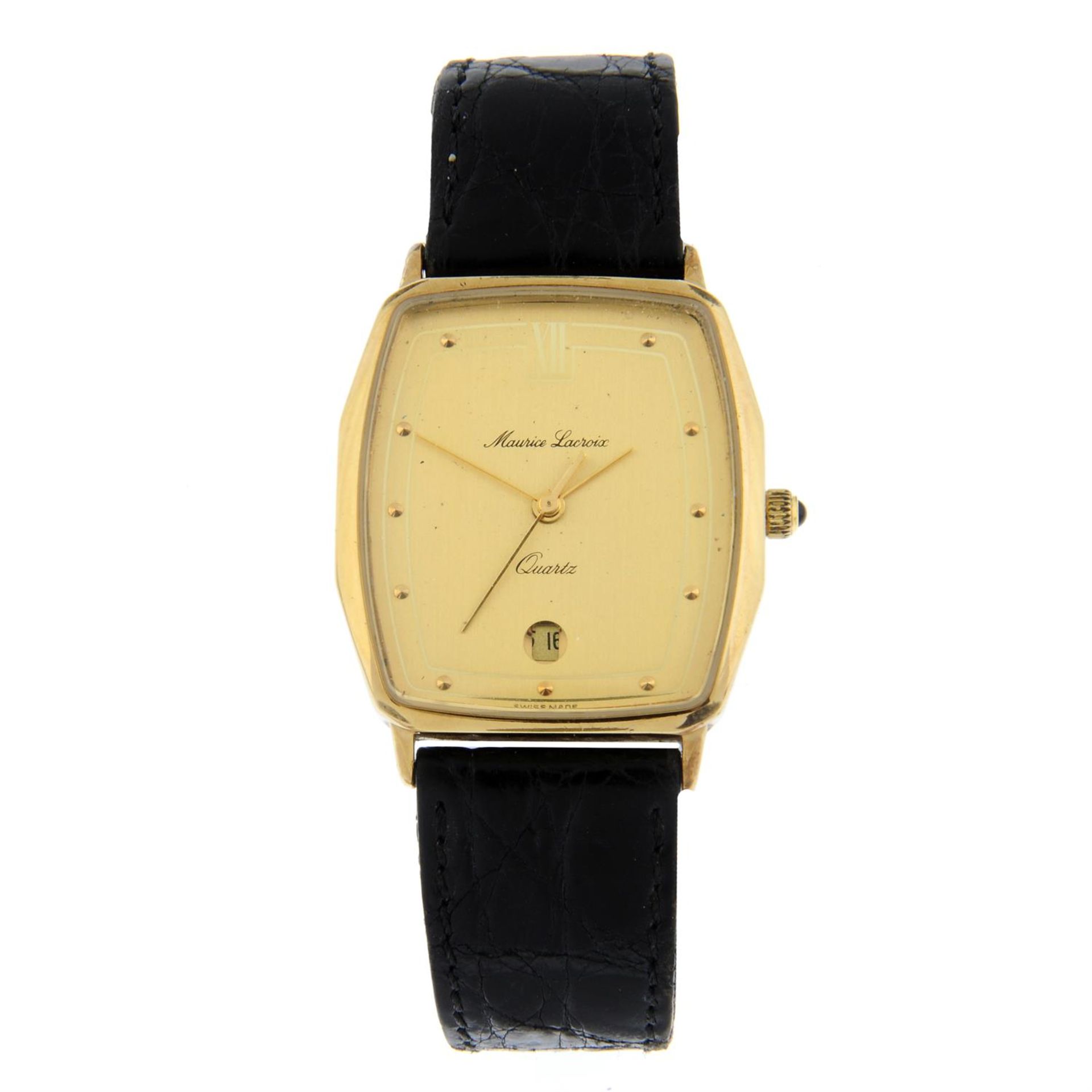 MAURICE LACROIX - a gold plated wrist watch, 29x32mm.