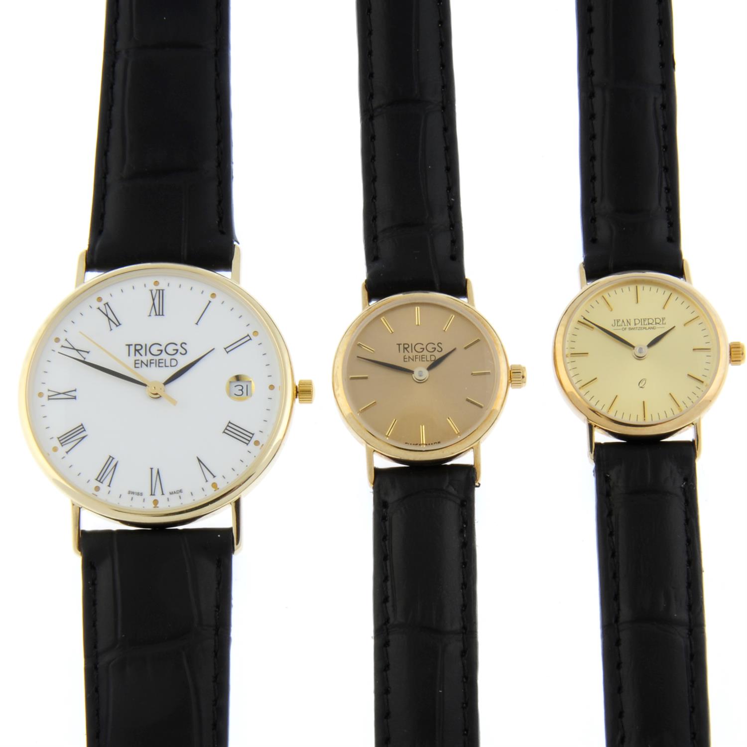 TRIGGS - a yellow metal wrist watch (33.5mm) with a 9ct gold Triggs wrist watch and a 9ct gold Jean - Image 2 of 4