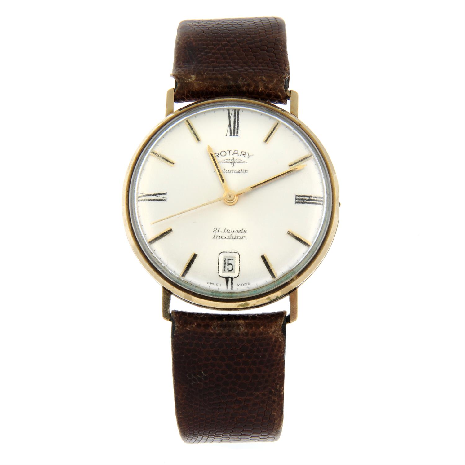 ROTARY - a 9ct yellow gold wrist watch, 33mm.