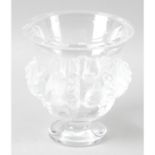 A Lalique clear and frosted glass 'Dampierre' pedestal vase.